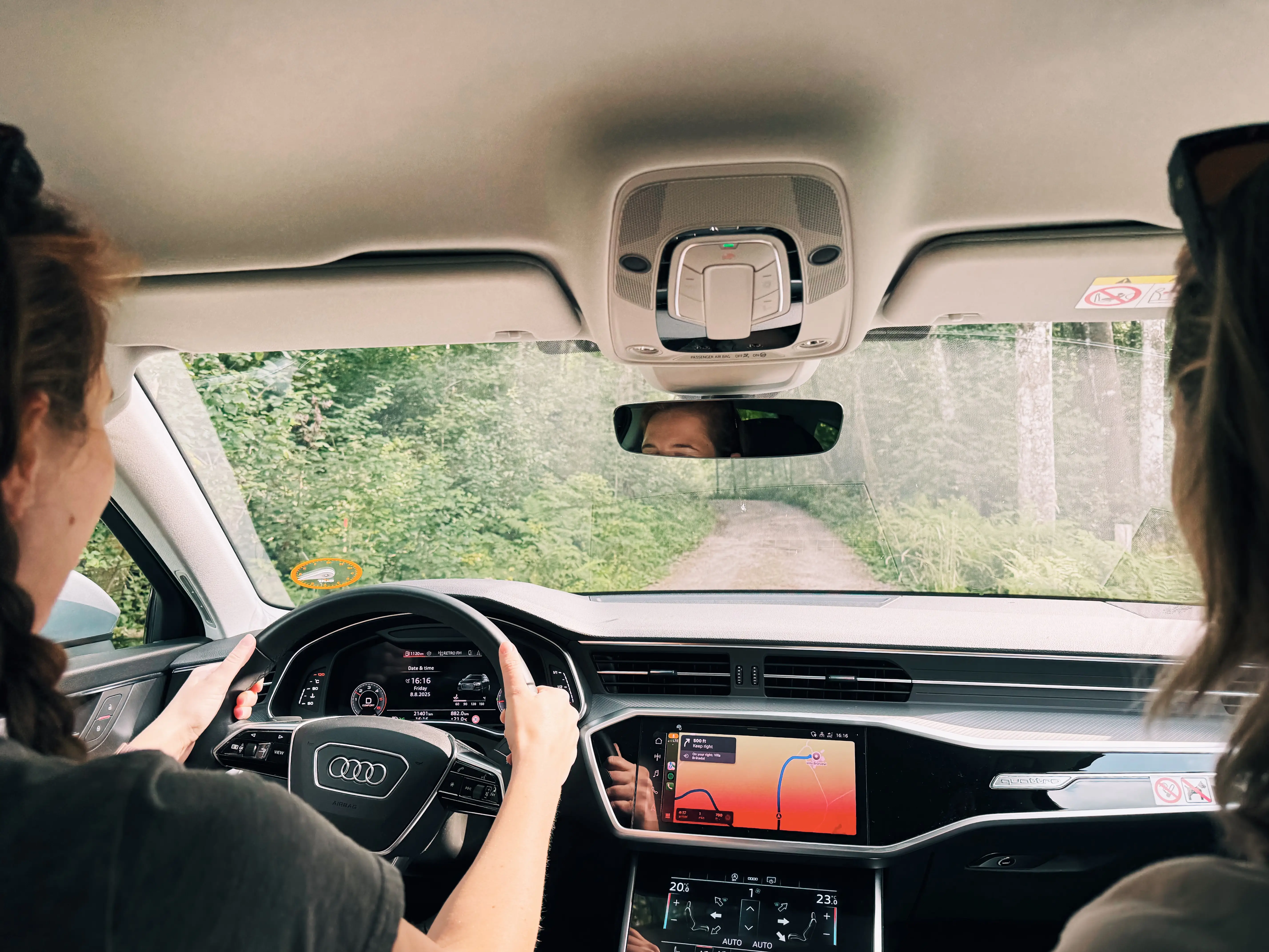 Person driving in