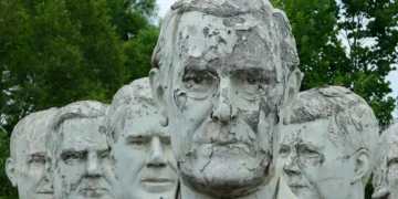 42 giant statues of presidents’ heads are crumbling on private property in rural Virginia. Here’s why.