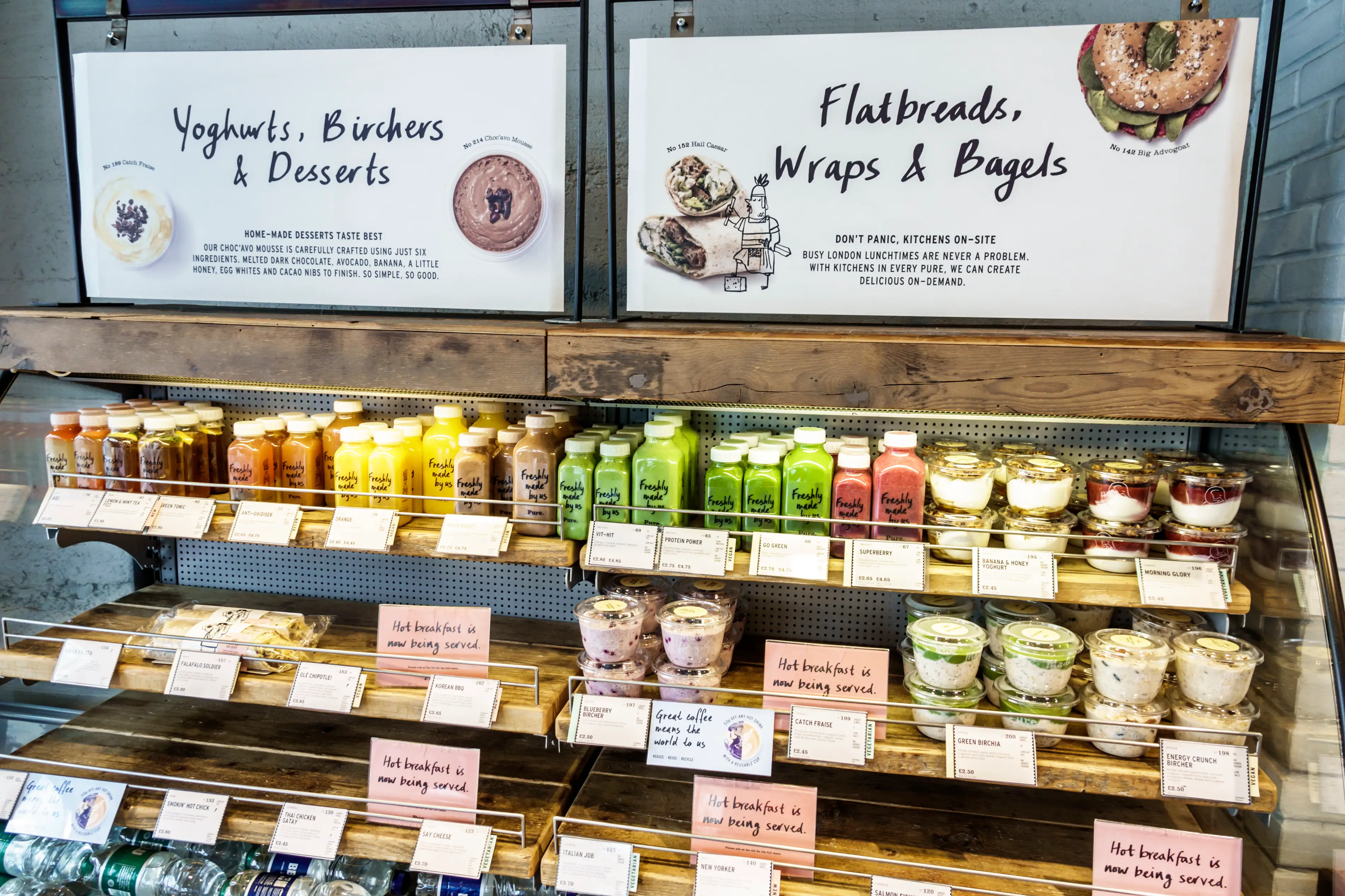 The quick-grab section of a deli or grocery store