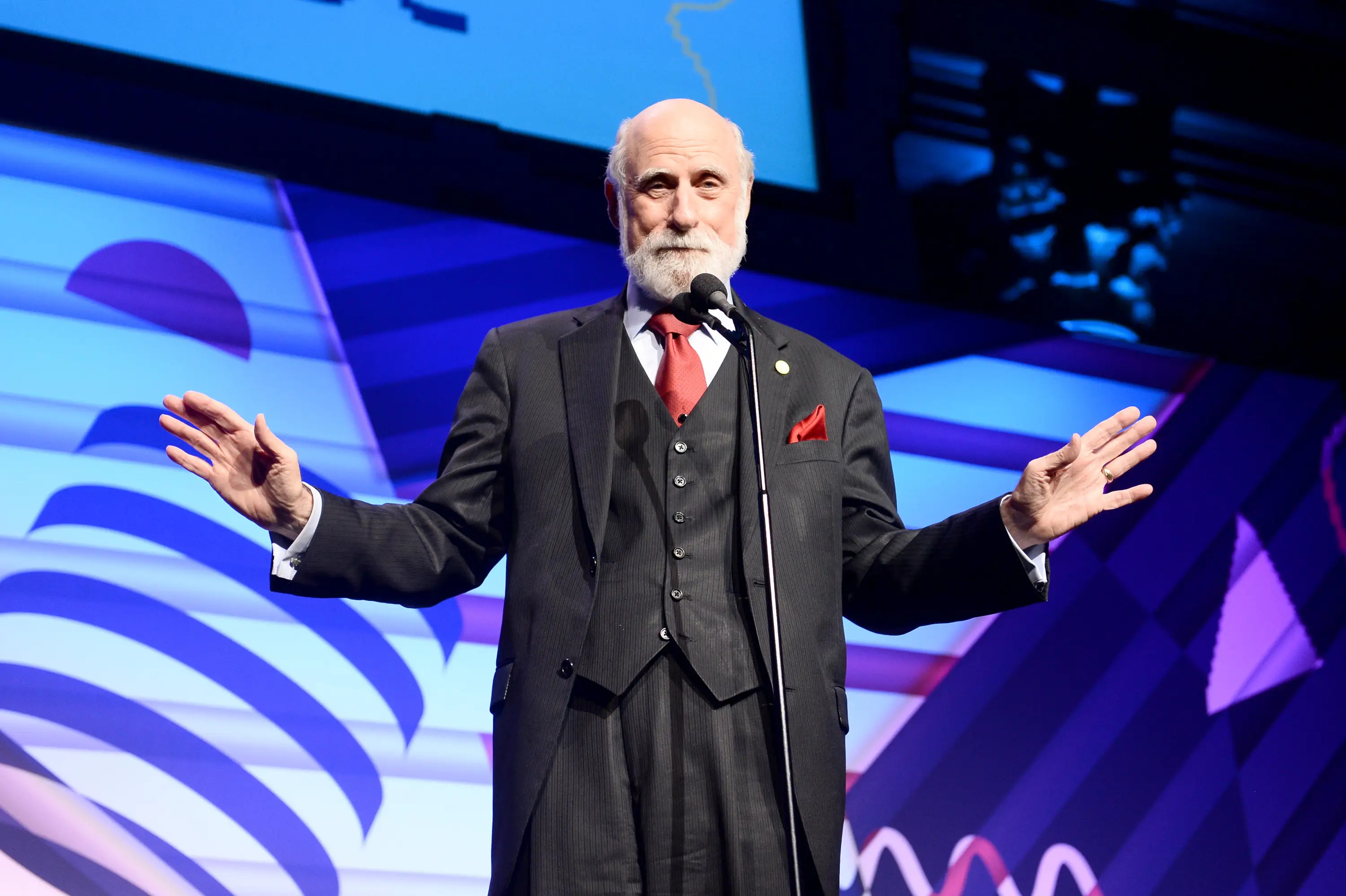 Vint Cerf speaks on stage at The 23rd Annual Webby Awards on May 13, 2019 in New York City. (Photo by Noam Galai/Getty Images for Webby Awards)