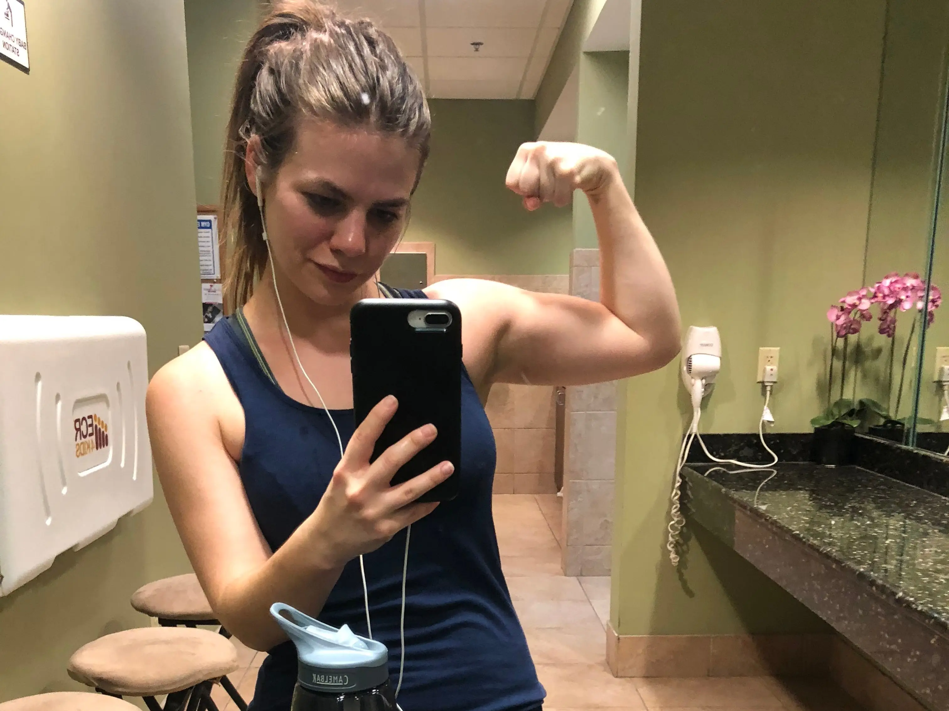 The author flexes her muscle