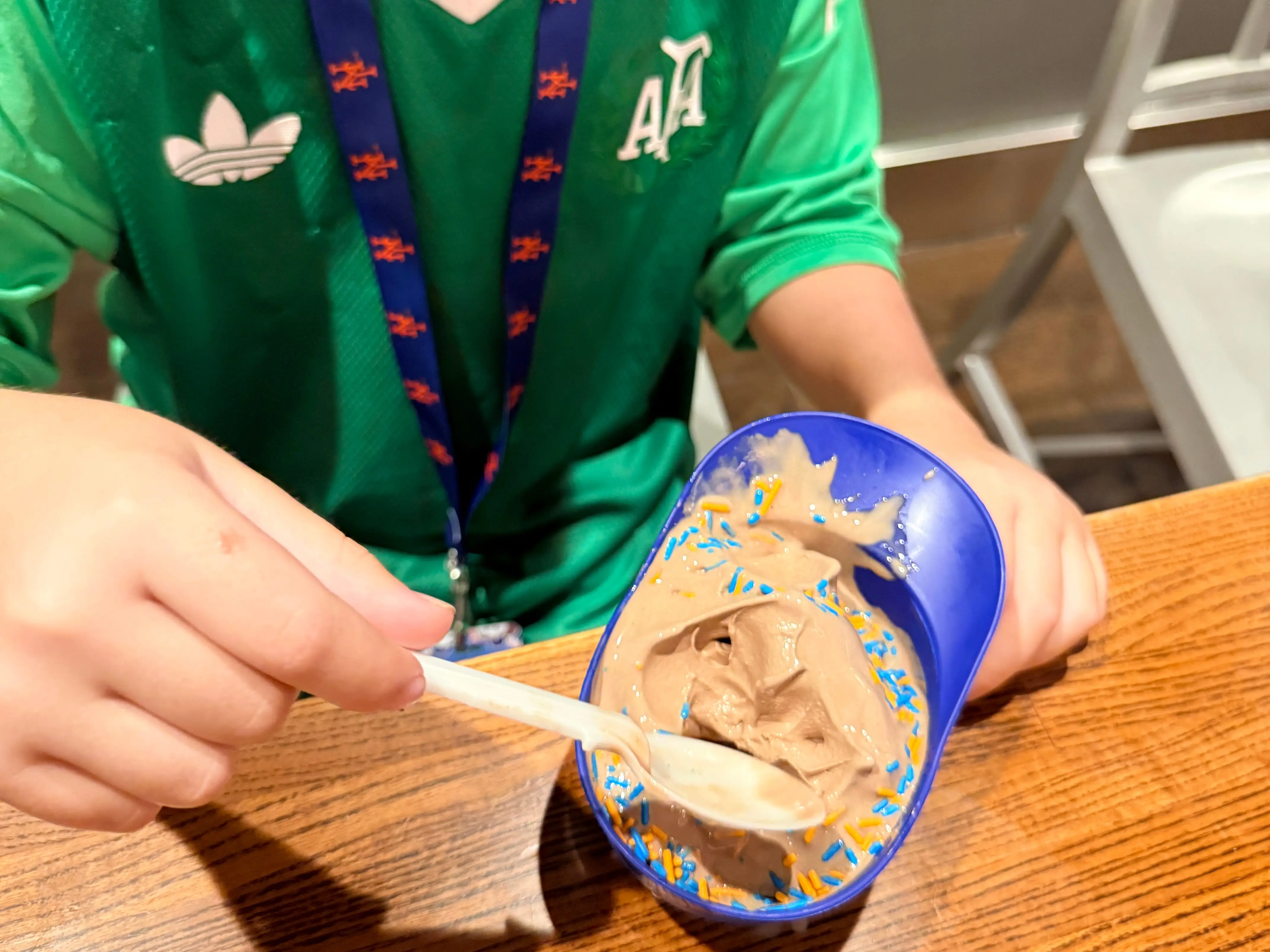 Kid eating ice cream