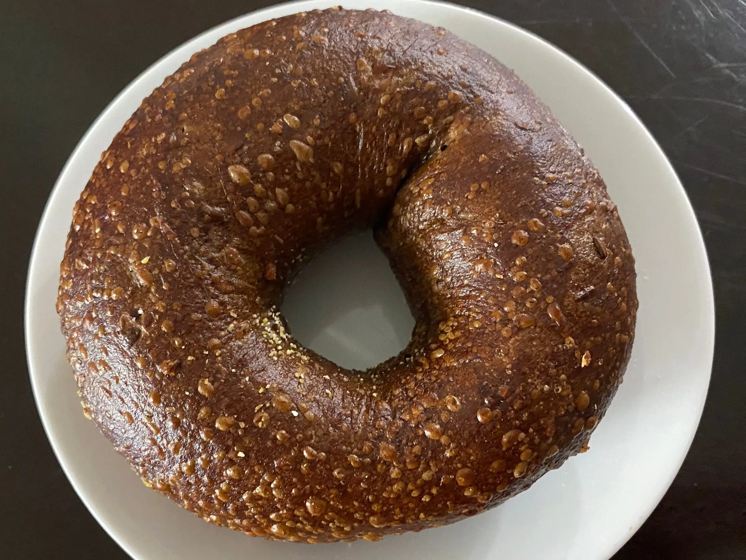 Einstein Bros pumpernickel bagel