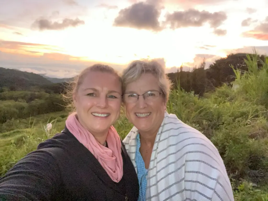 Woman smiling with another woman in Costa Rica