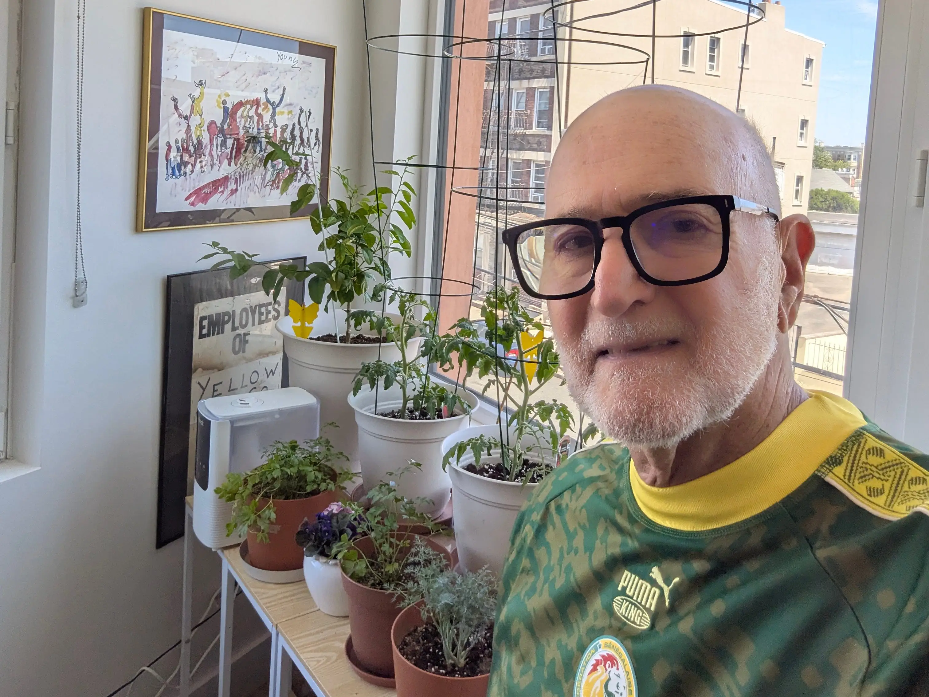 John Goldstein with his home garden.