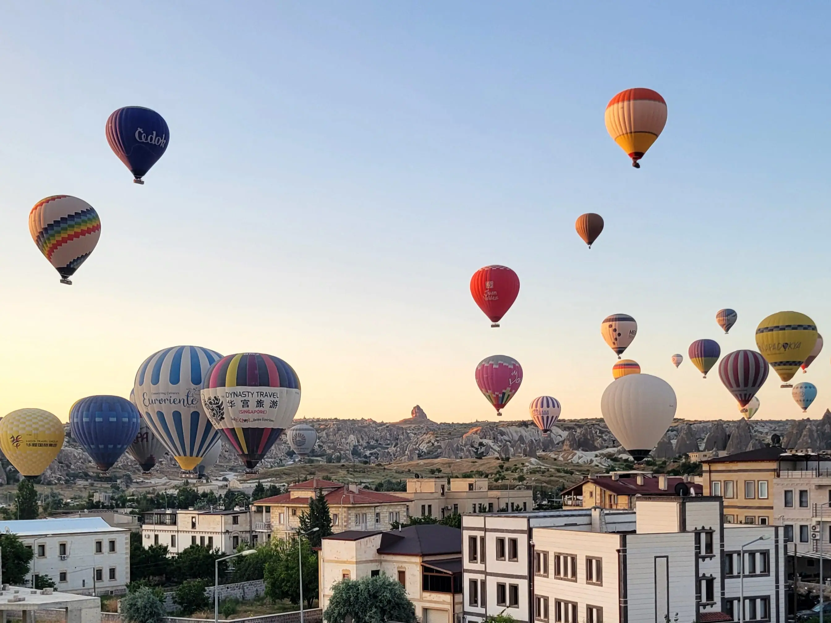 Hot air balloons in Cappadocia, Turkey.