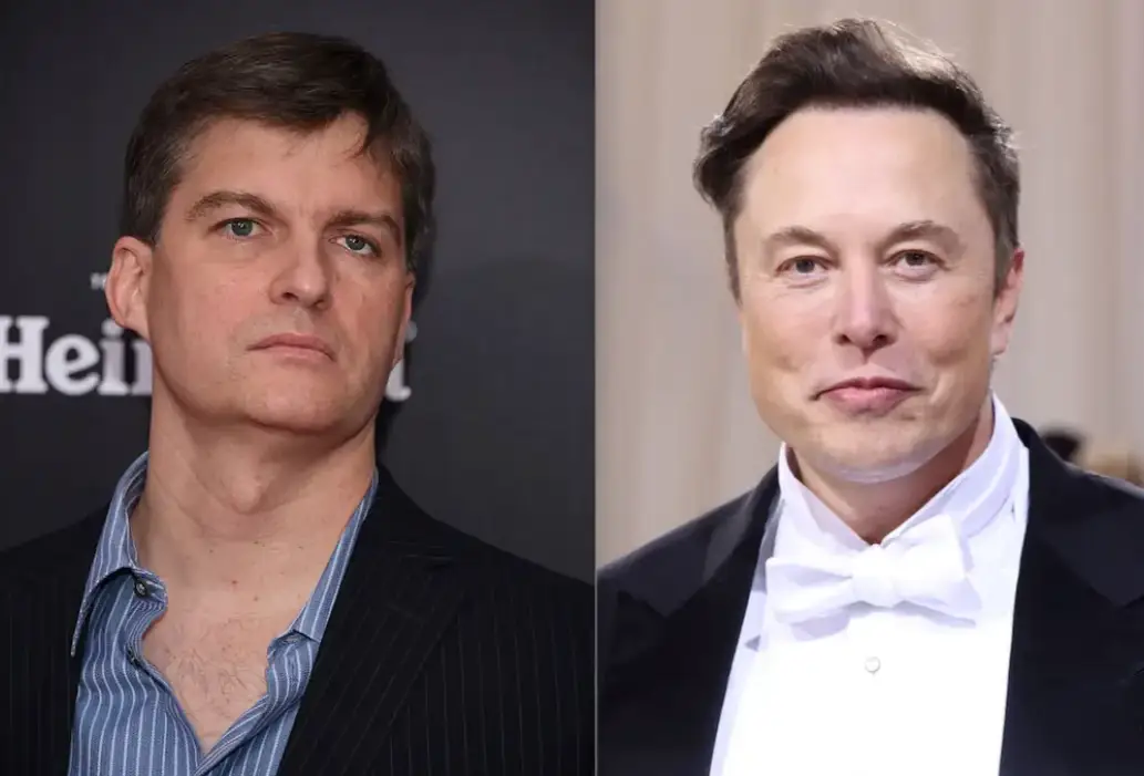 Michael Burry (left) and Elon Musk.