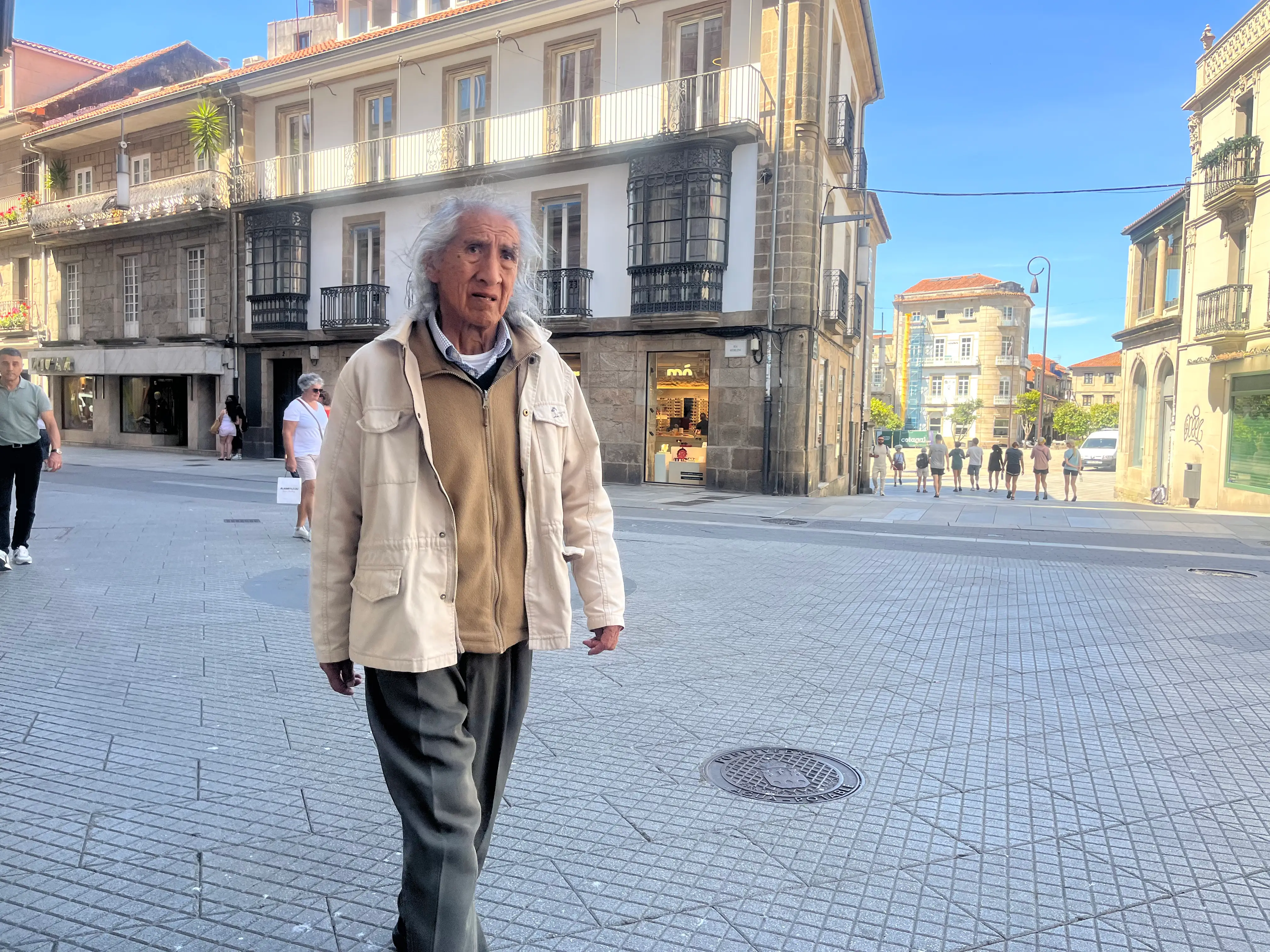 Man walking in Pontevedra