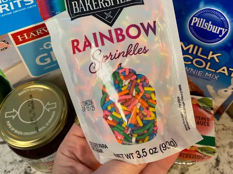 Bakersfield rainbow sprinkles in a bag.