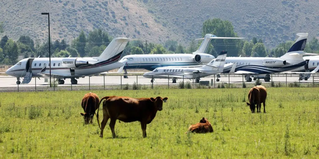 Private jets descend on Sun Valley’s invite-only ‘summer camp for billionaires’