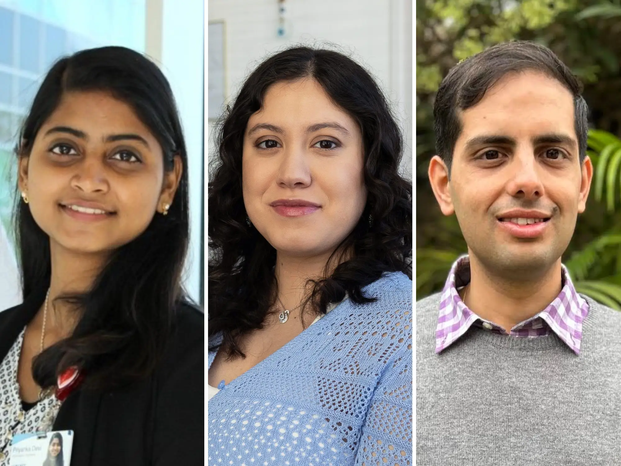 Priyanka Devi Ramesh (left), Iren Azra Zou (center), and Udit Mehrotra (right)