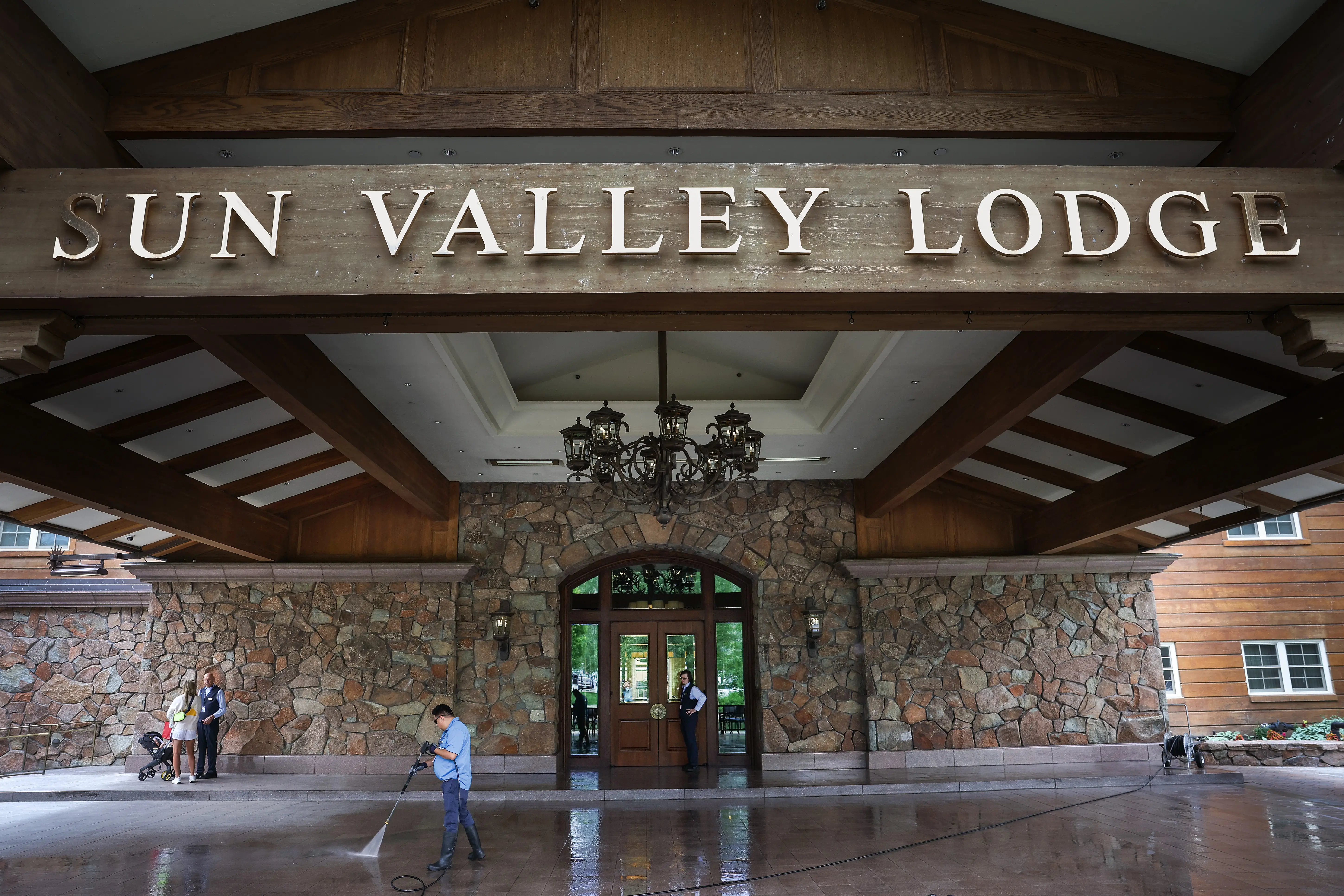 The Sun Valley Lodge prepares for the upcoming Allen & Company Sun Valley Conference on July 06, 2026 in Sun Valley, Idaho.