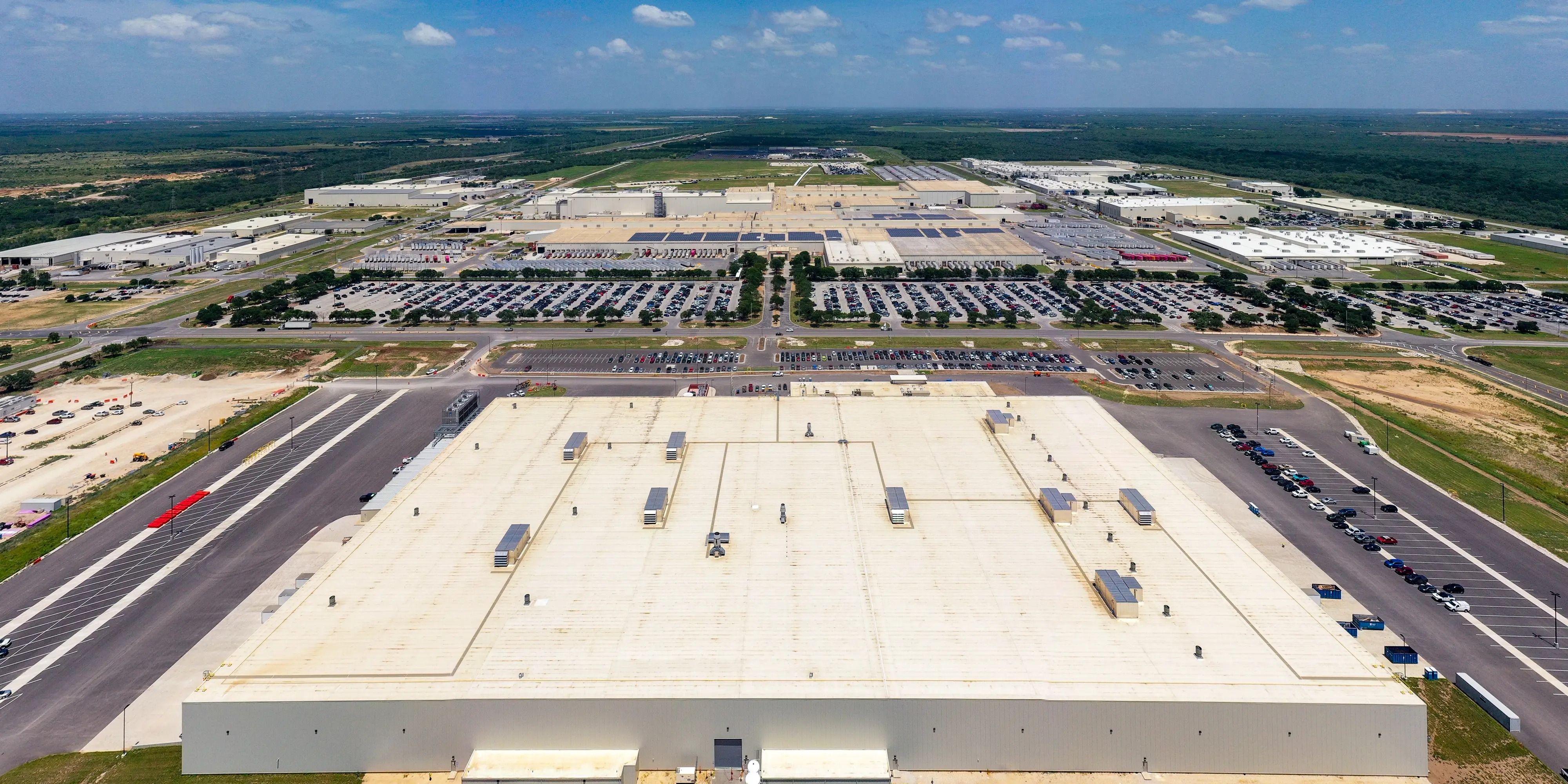 Toyota's Texas plant on a sunny day.