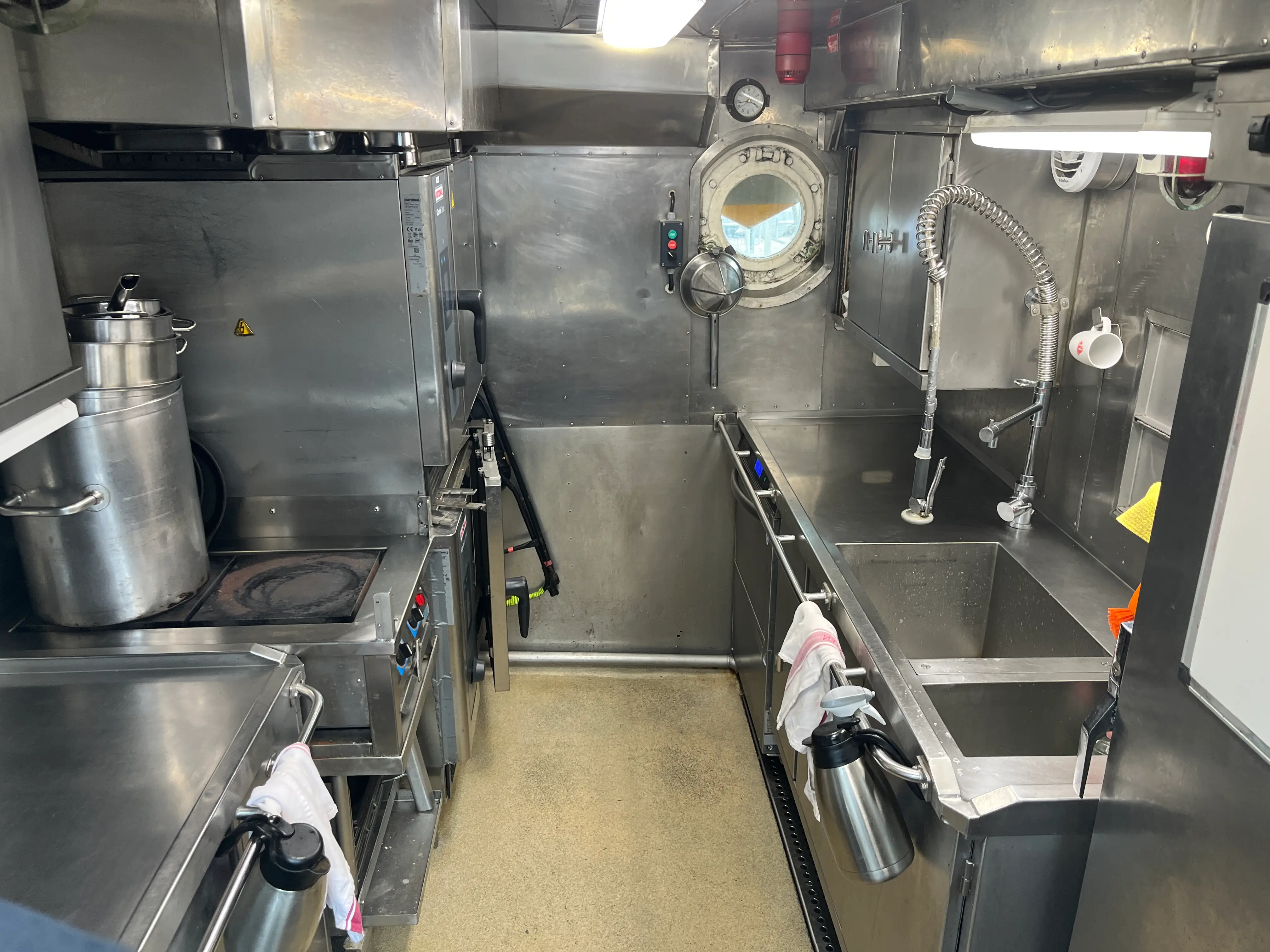 The galley on HMS Gladan.