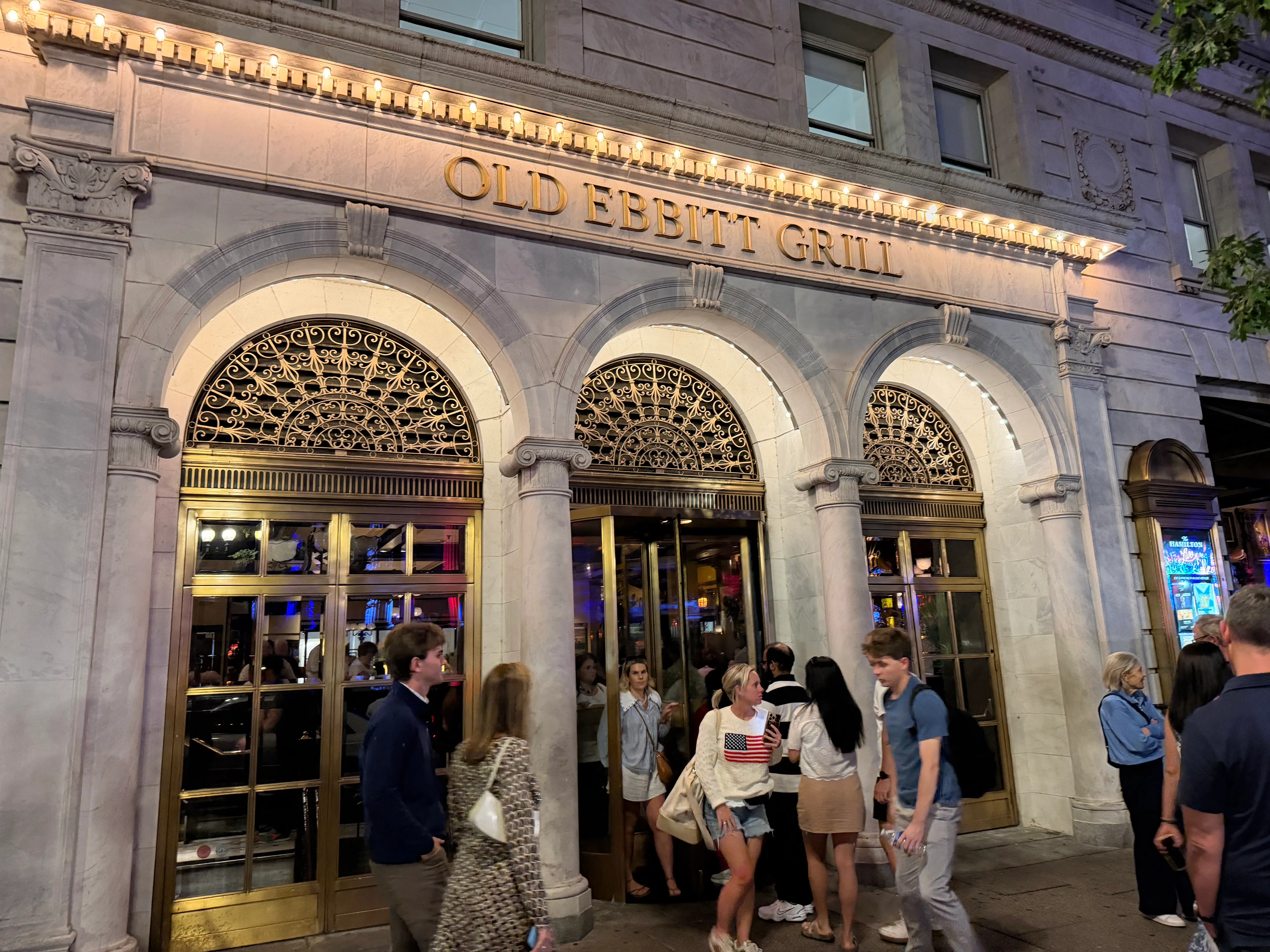 Outside of Old Ebbitt Grill in Washington, DC