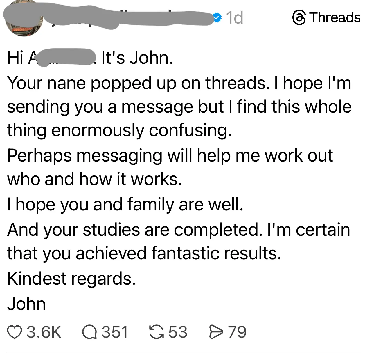 A screenshot on Threads, where people seem to be accidentally cross-posting.