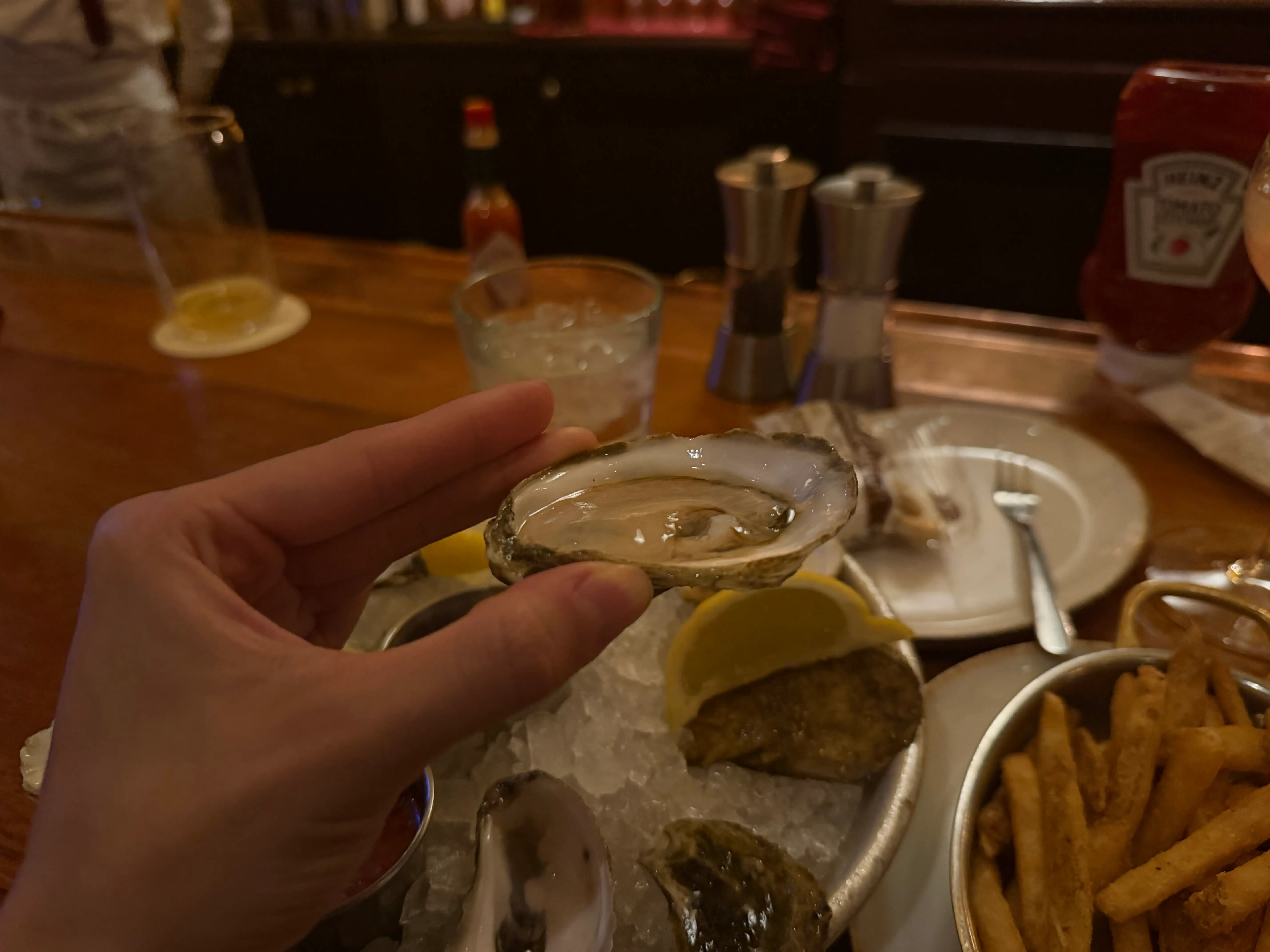 Oyster close up at Old Ebbitt Grill in Washington, DC