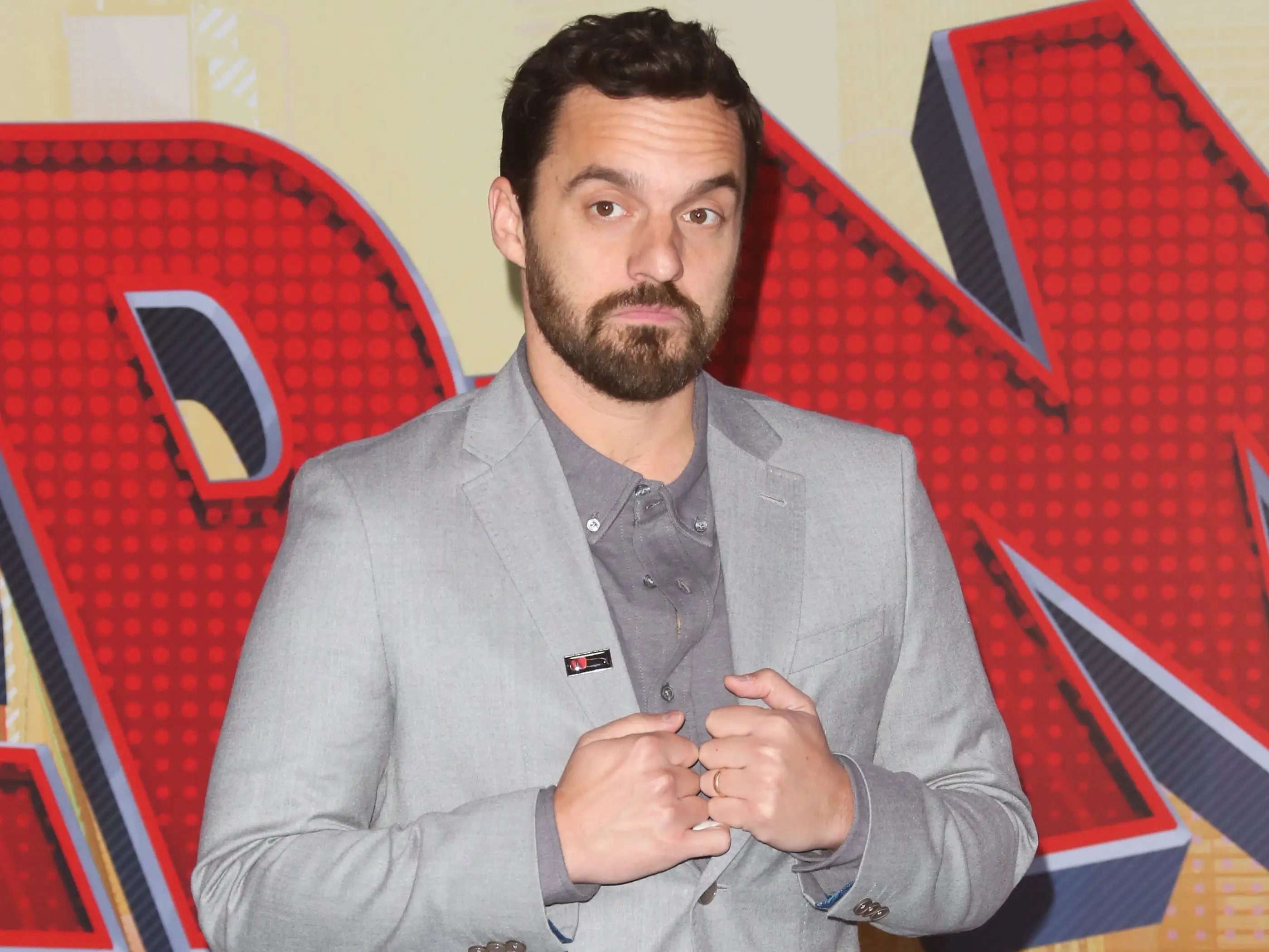 Actor Jake Johnson attends the world premiere of Sony Pictures Animation and Marvel's 
