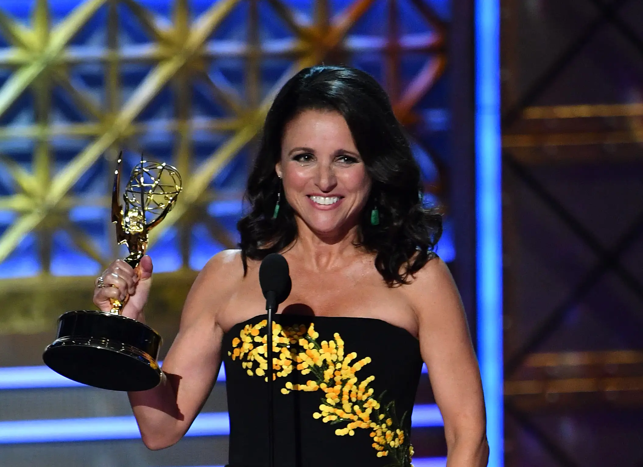 Julia Louis-Dreyfus accepts Outstanding Lead Actress in a Comedy Series for 'Veep' onstage during the 69th Emmy Awards at the Microsoft Theatre on September 17, 2017 in Los Angeles, California.