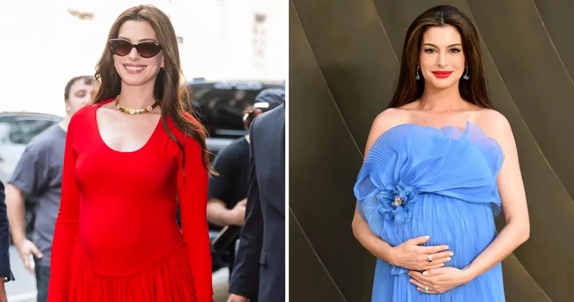 7 of the best maternity outfits Anne Hathaway has ever worn