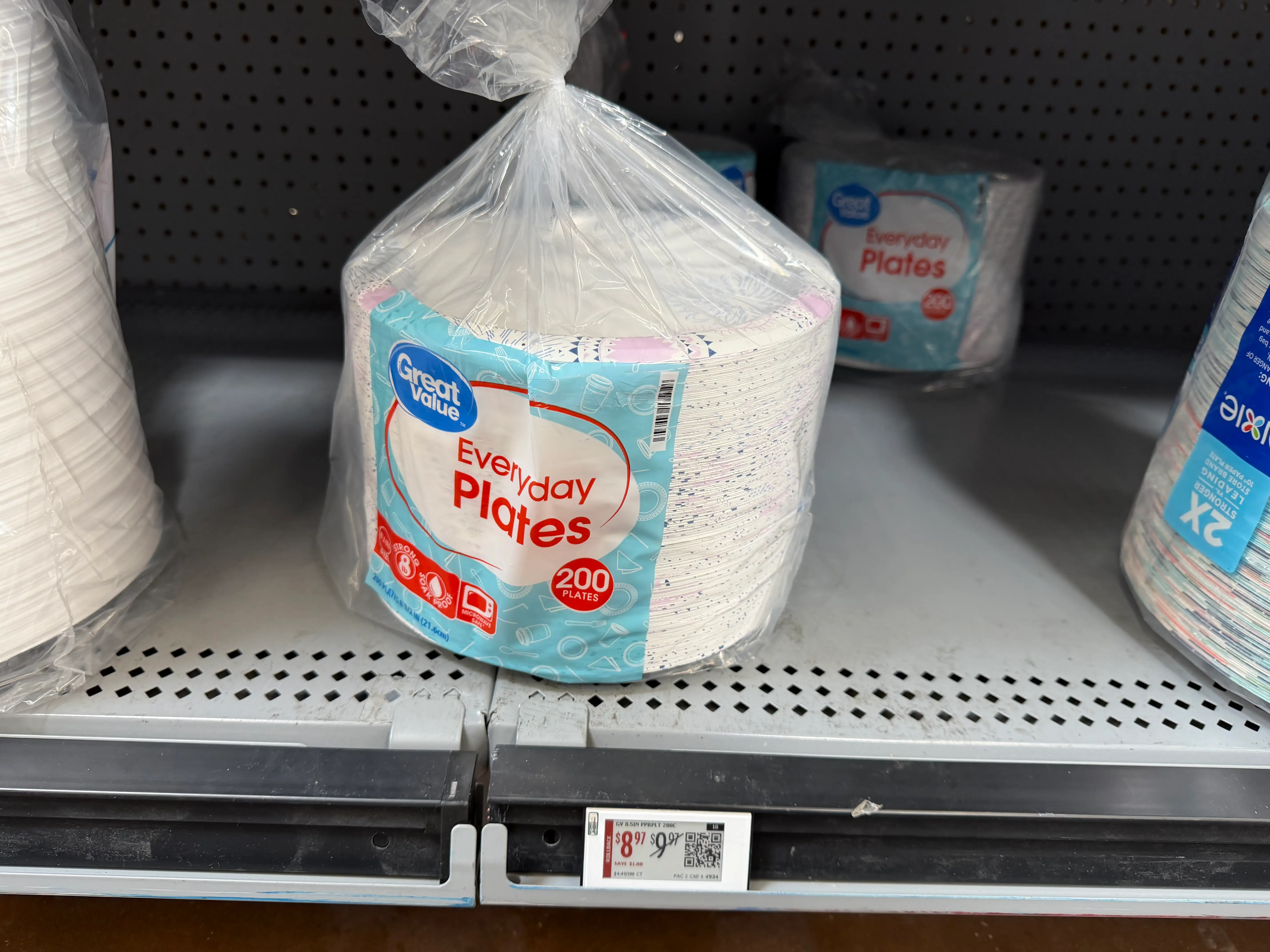 Pack of plates at Walmart for $8.97