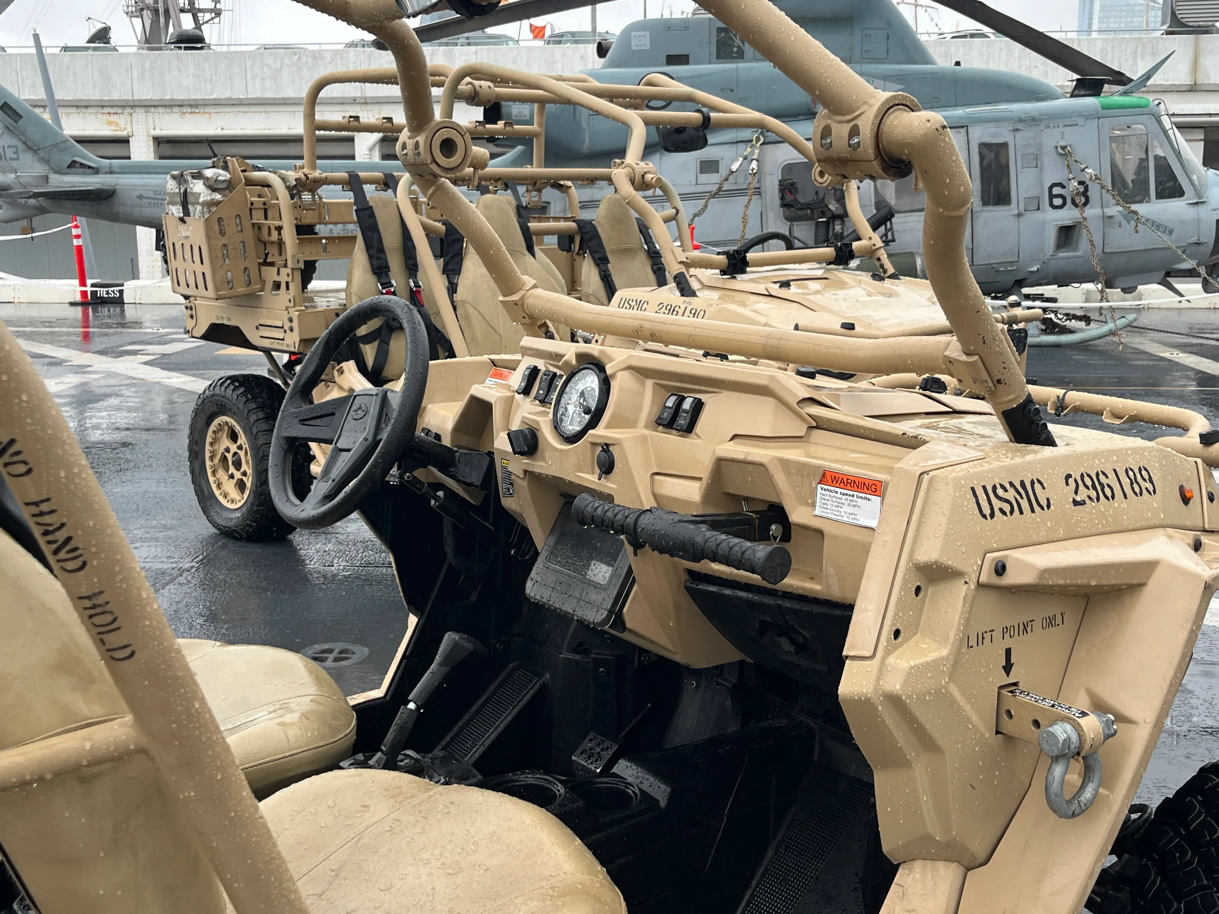 Inside a UTV.