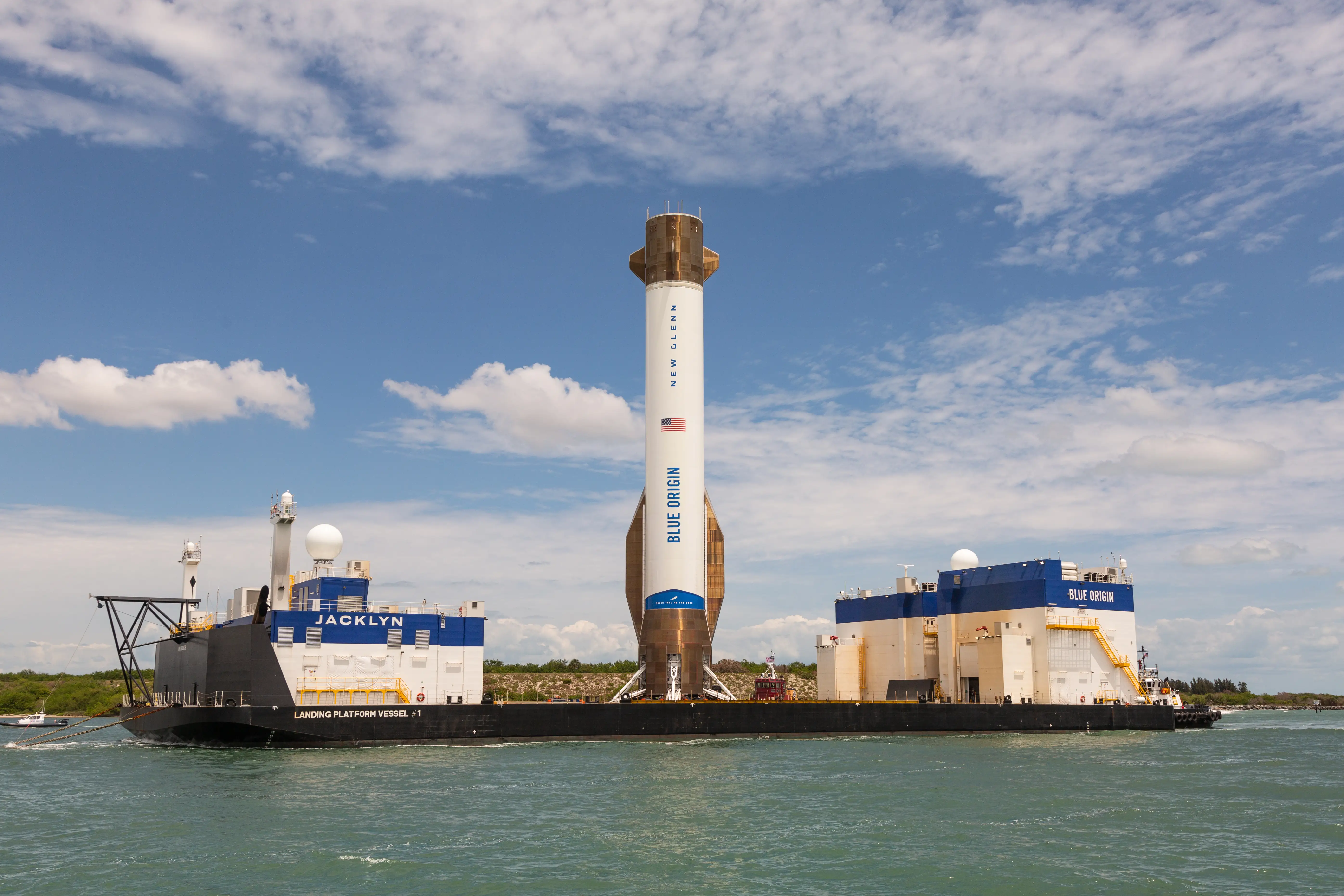 The first stage of Blue Origin's New Glenn rocket.