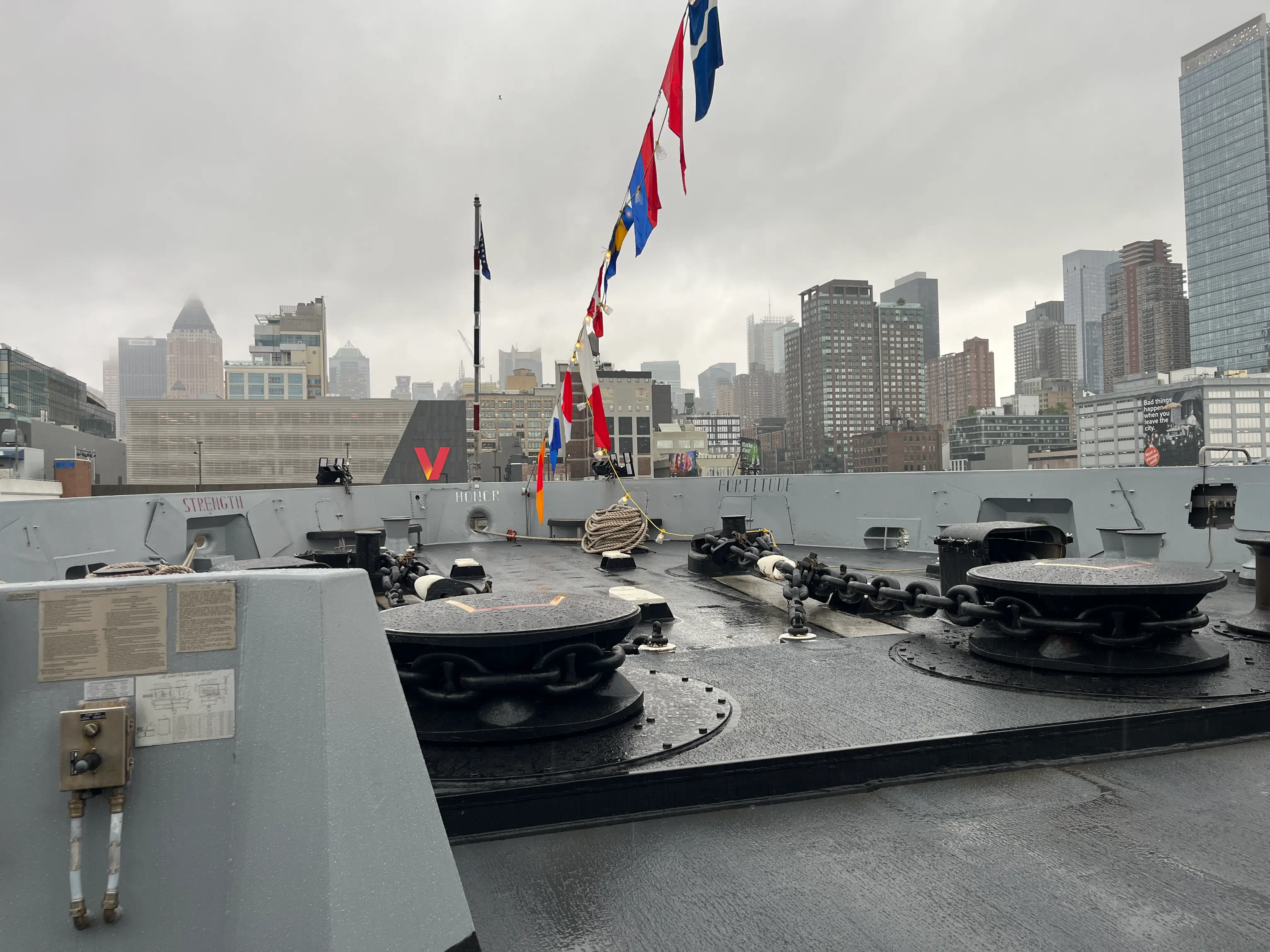 Chains on the USS Arlington.