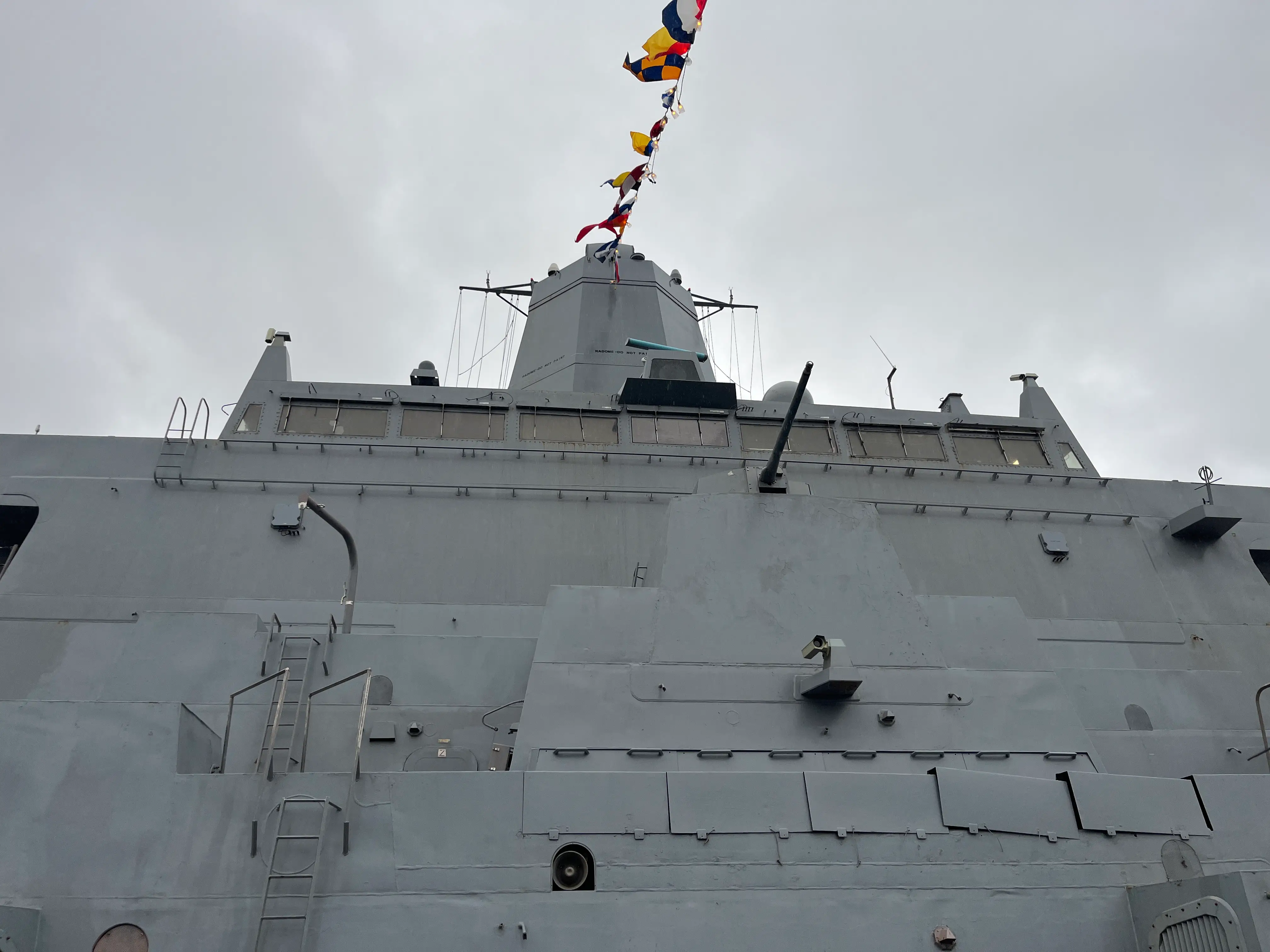 The pilothouse of the USS Arlington.