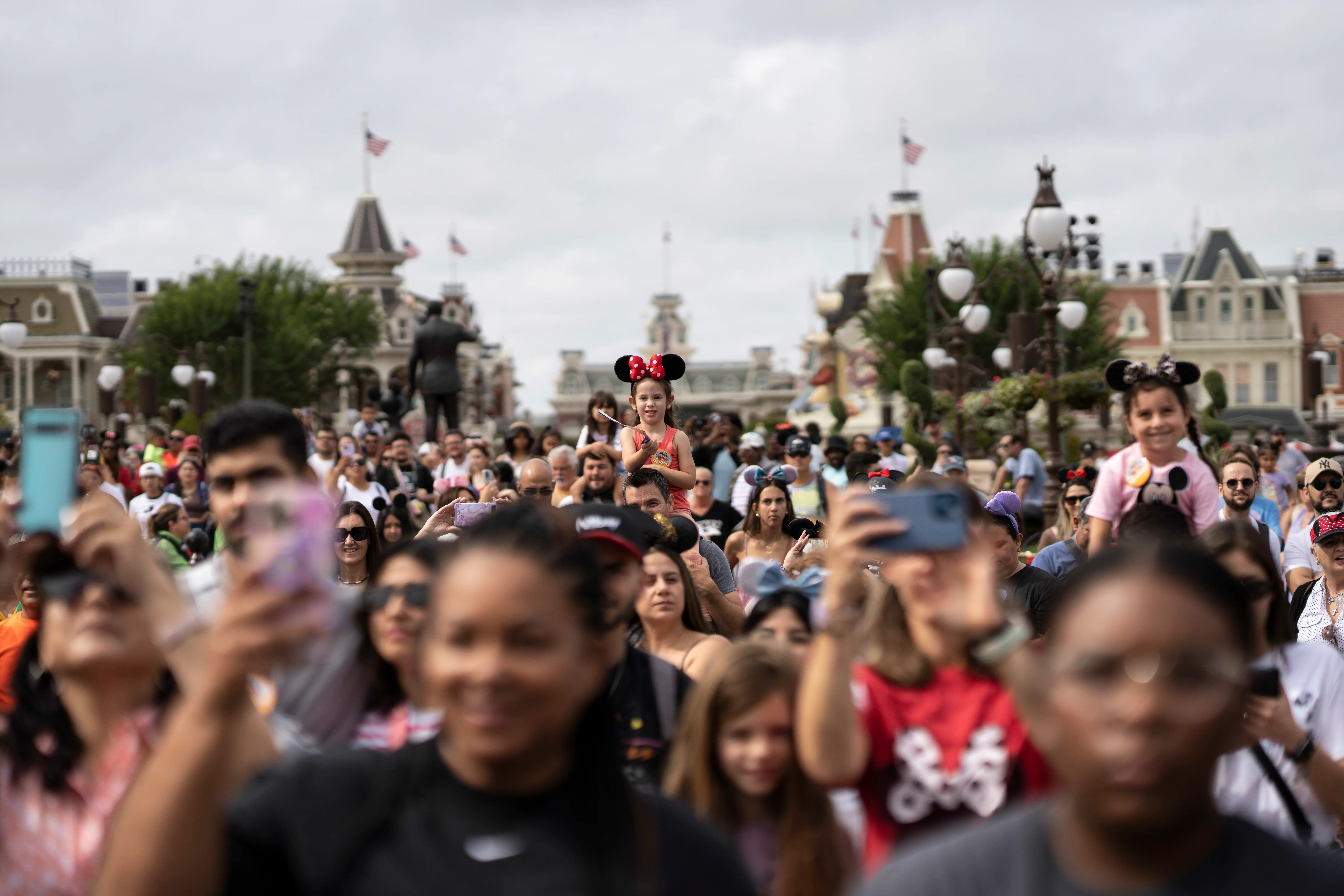 Crowds of people at Disney
