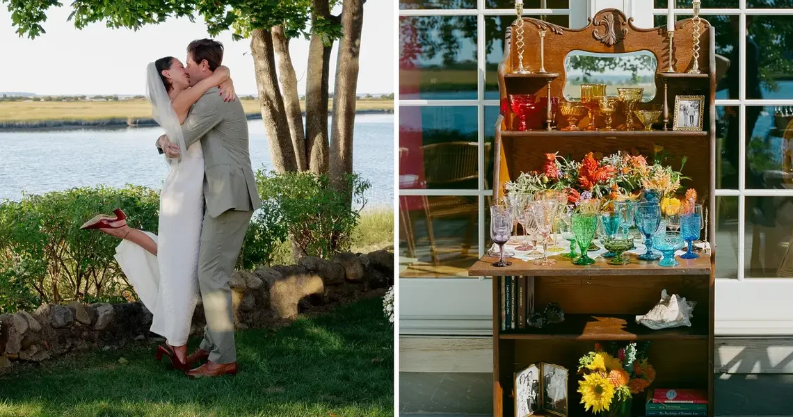 A couple spent $21,000 on a nontraditional Hamptons wedding. It had 33 guests, estate-sale decor, and no dance floor.