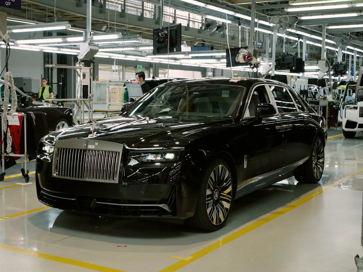 A Rolls Royce vehicle at the Goodwood factory.