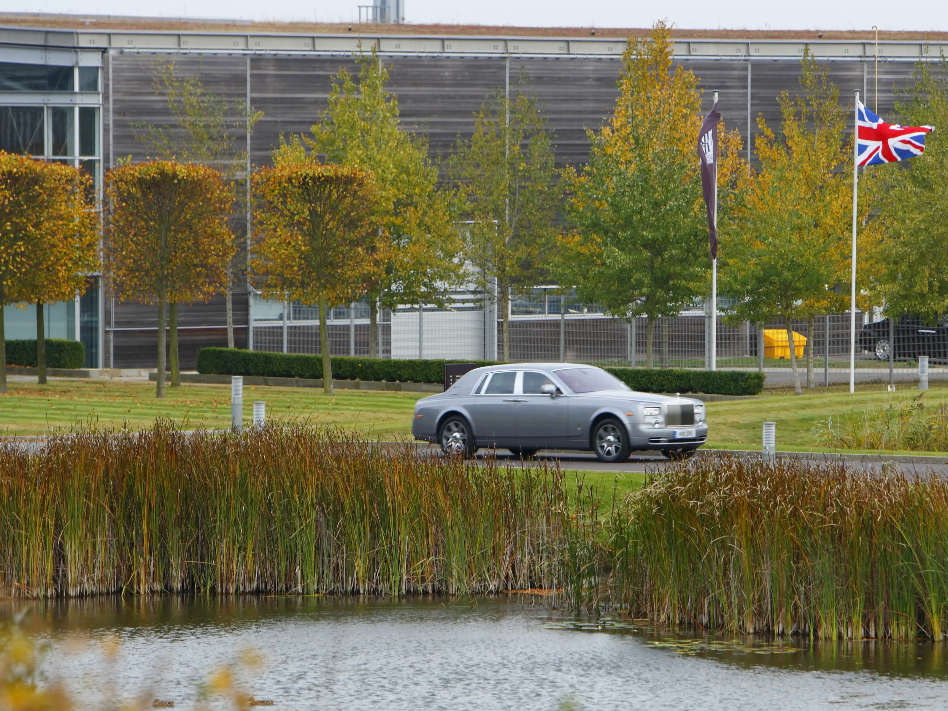 Rolls Royce car in front of the Goodwood factory