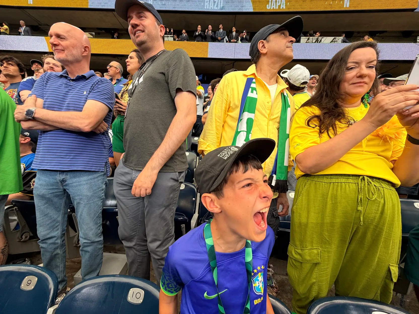 The author's son at the World Cup match in Houston