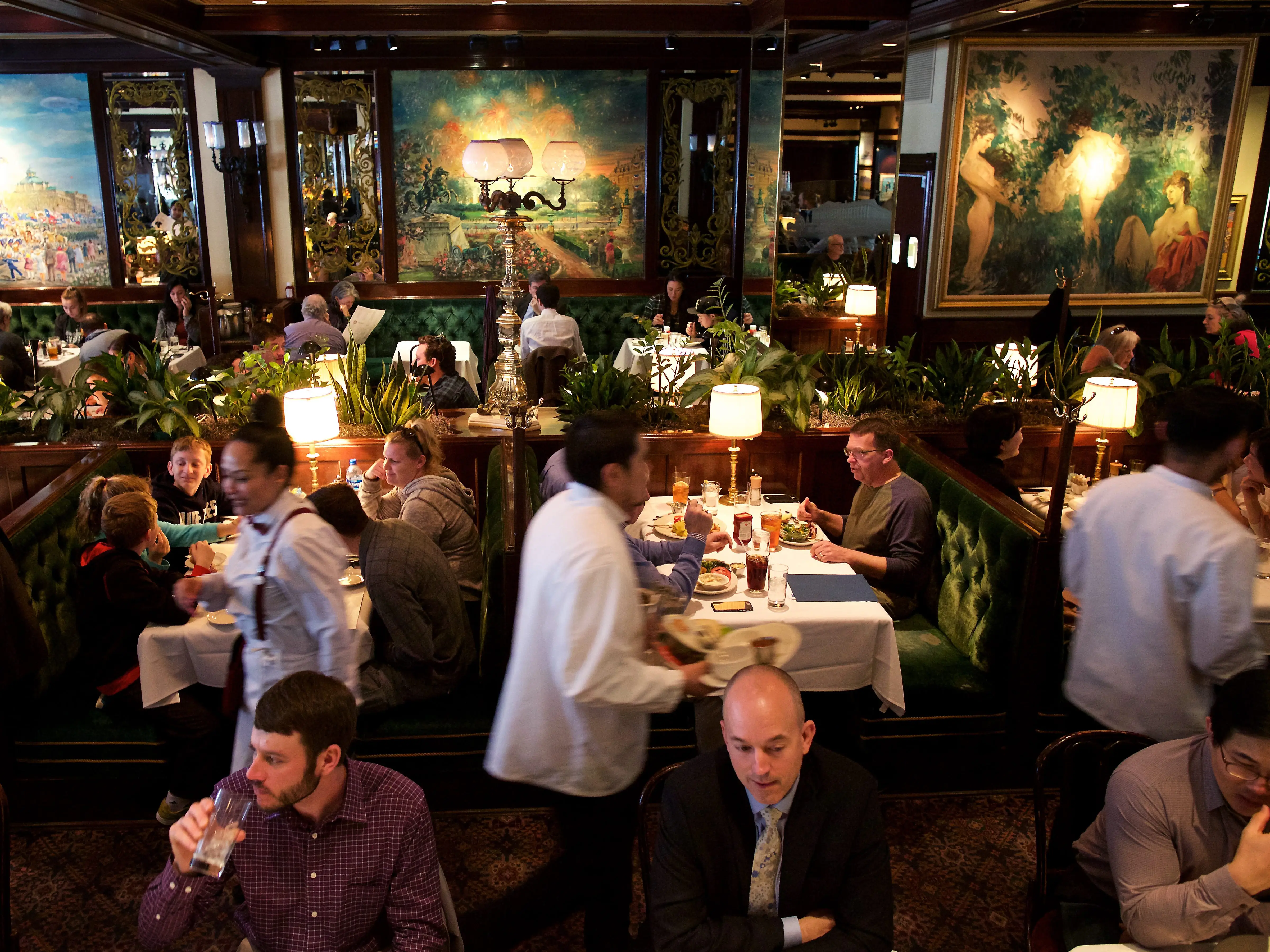 The Victorian main dining room at Old Ebbitt Grill in Washington, DC on March 25, 2019.