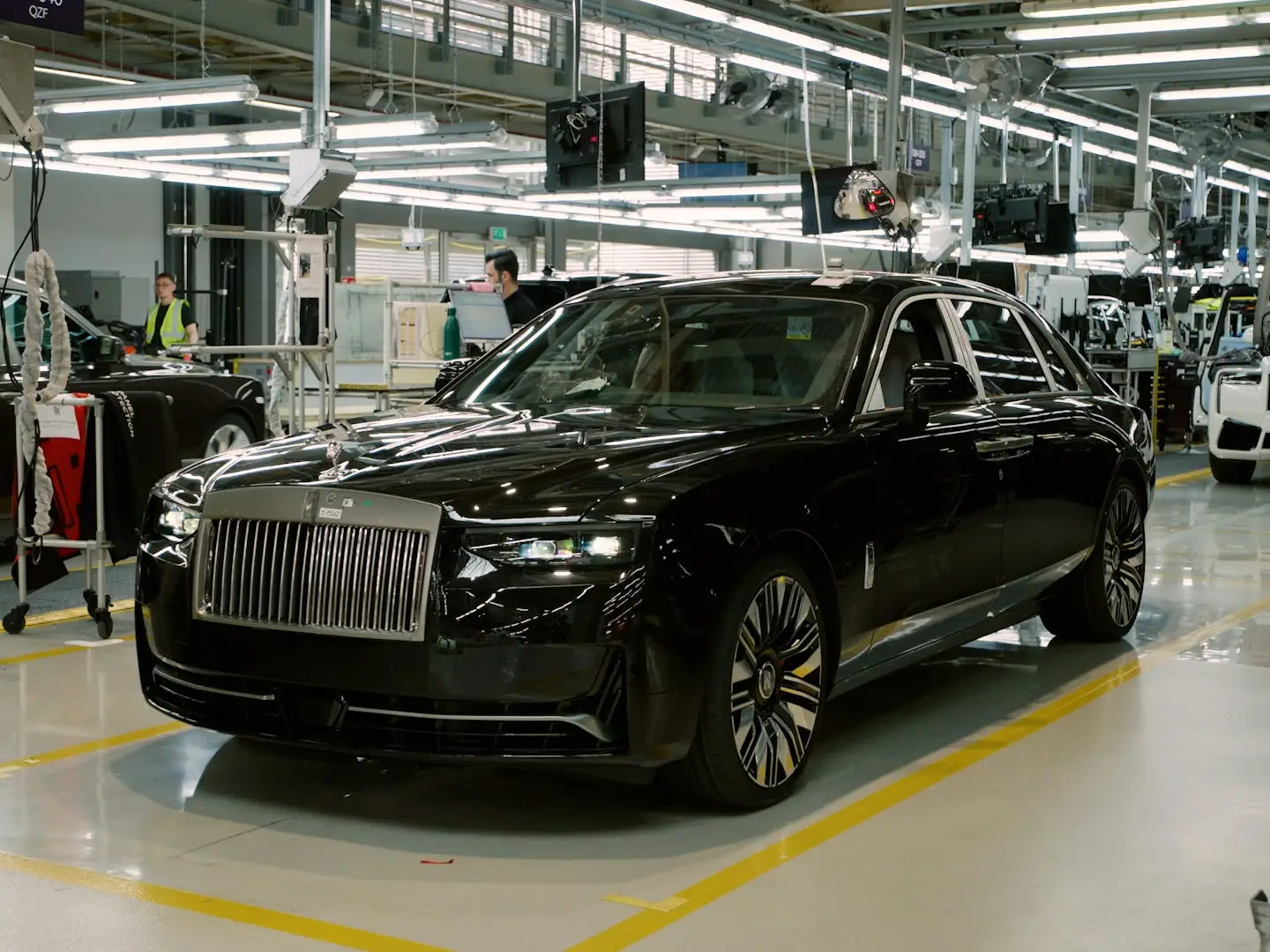A Rolls Royce vehicle at the Goodwood factory.