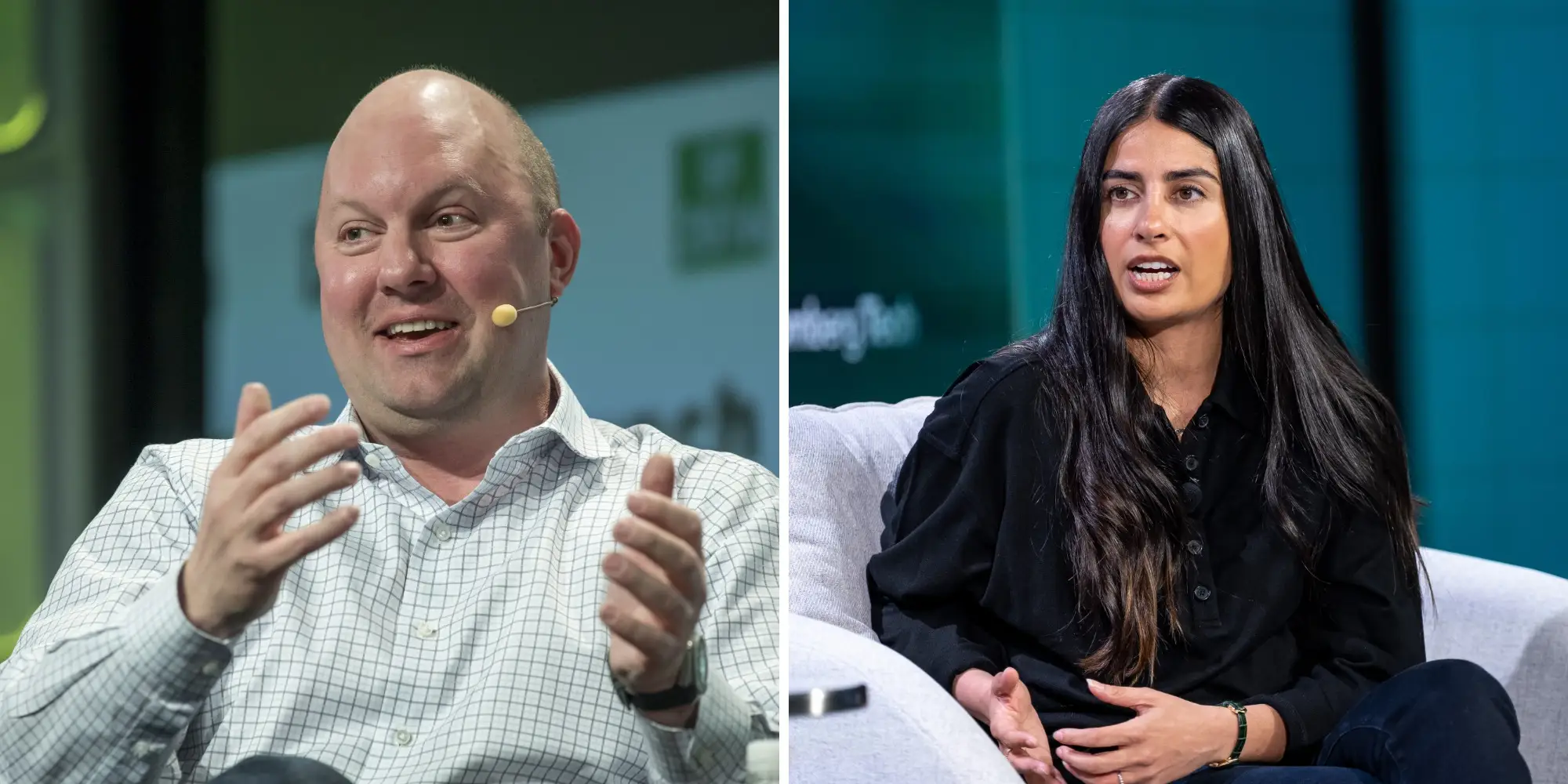 A composite of Marc Andreessen and XBOX CEO Asha Sharma.