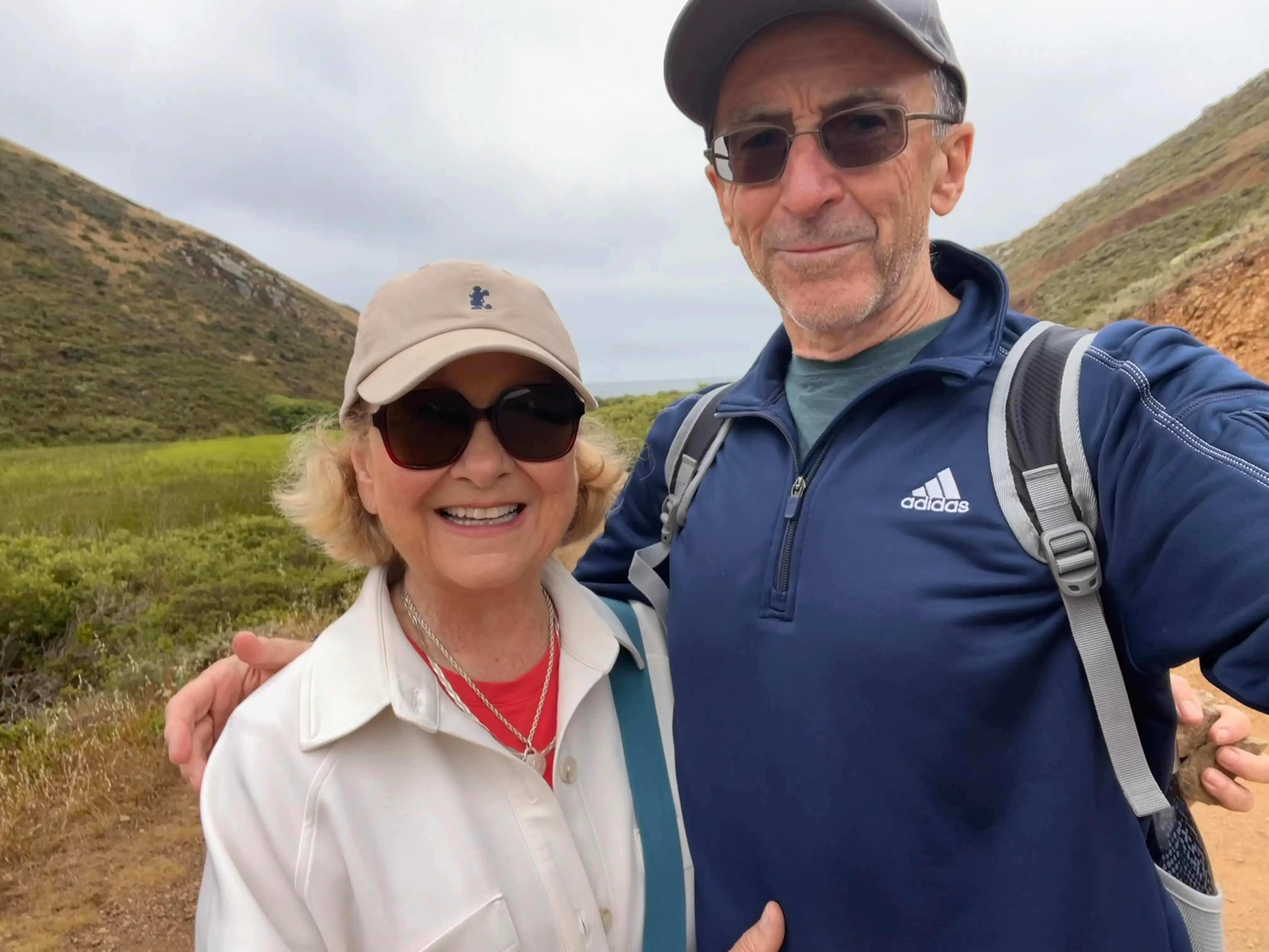The author's parents on a hike