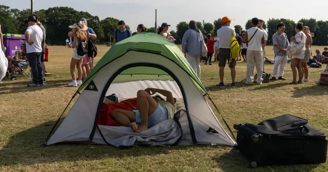 The real Wimbledon starts at the campsite across the street
