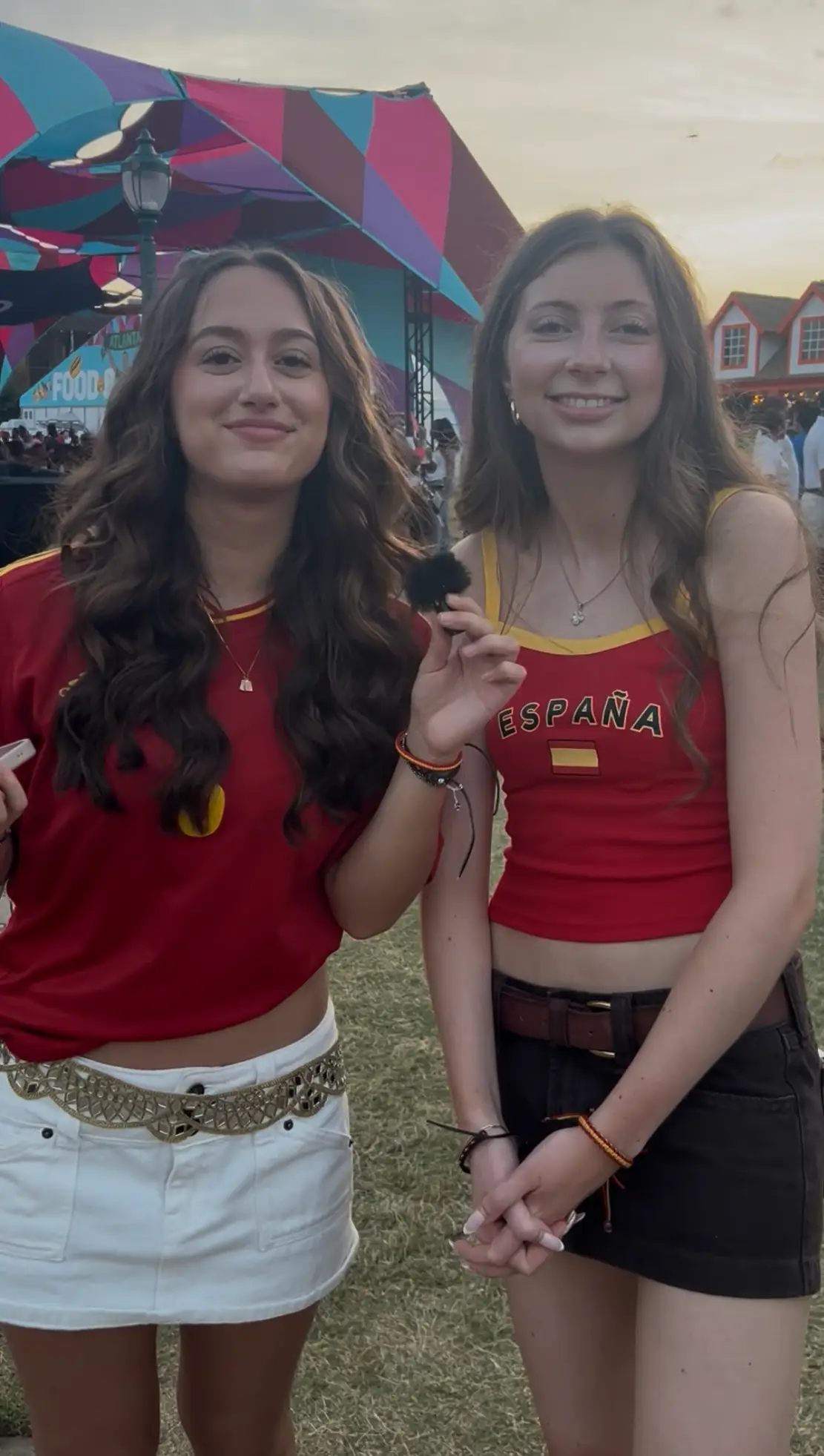 Rebecca Alejandra and Anna Haynie at the Atlanta FIFA Fan Festival.