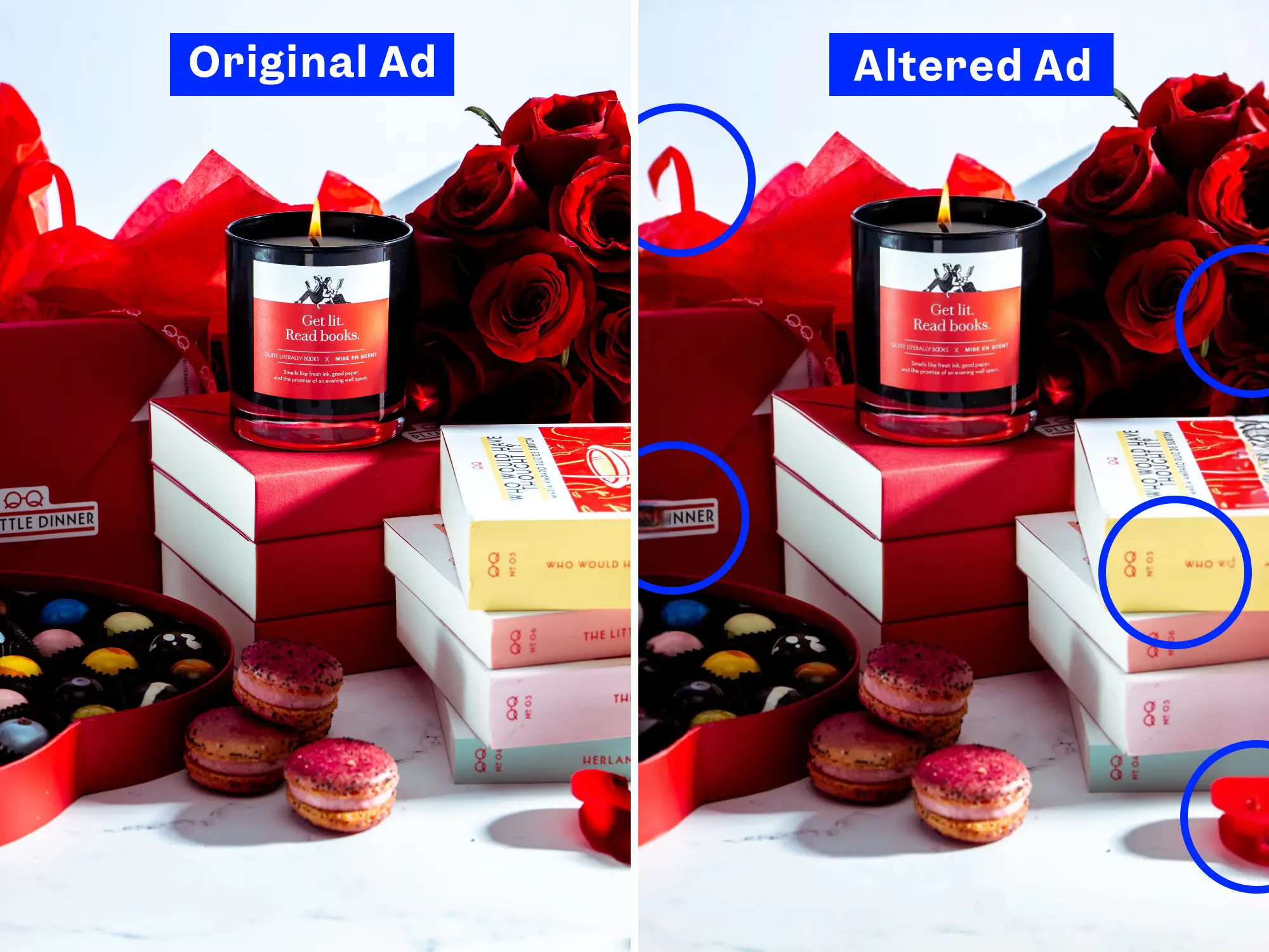 Side-by-side comparison of the original and altered 