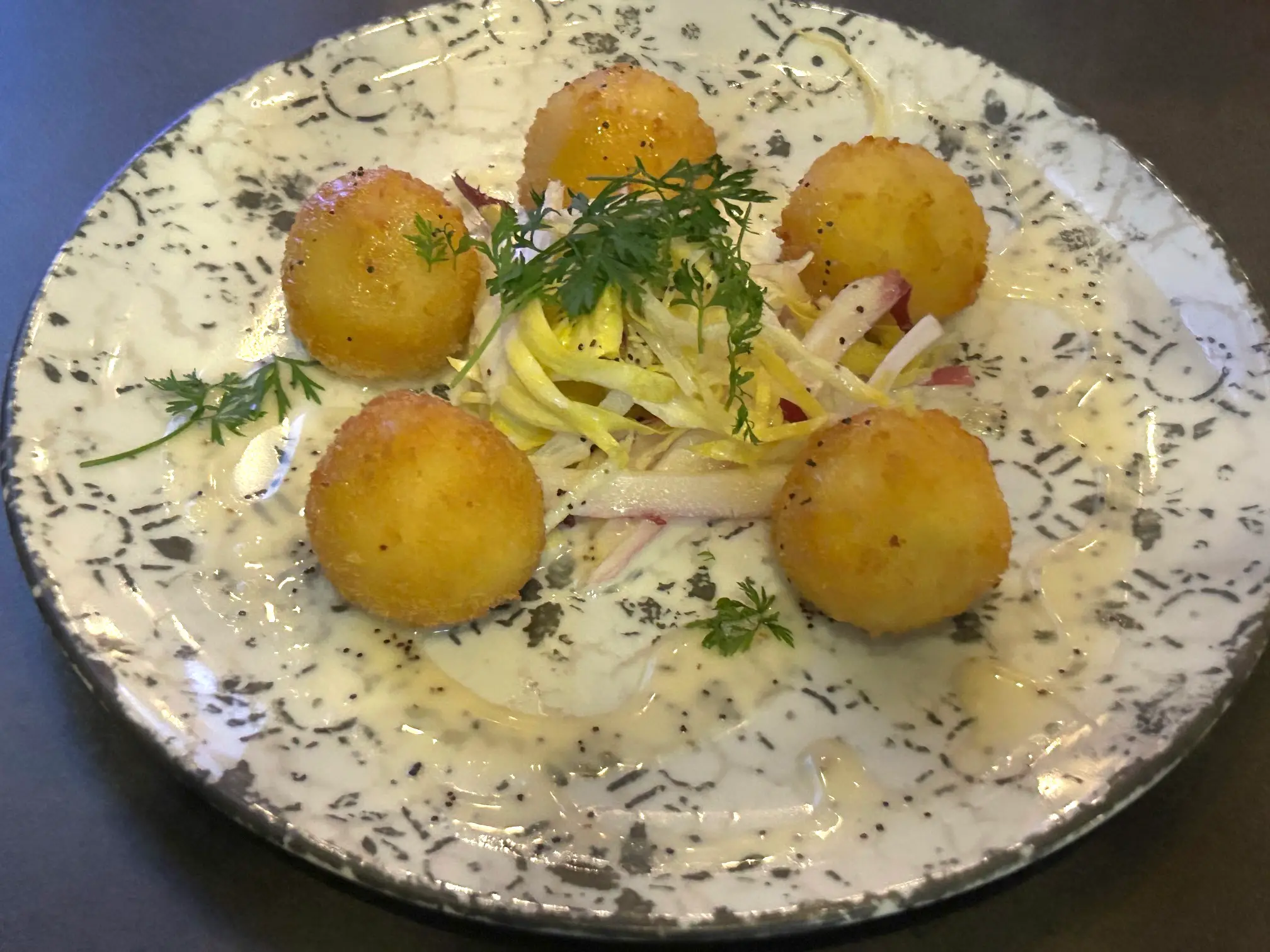 Goat cheese balls at Vanderpump Cocktail Garden