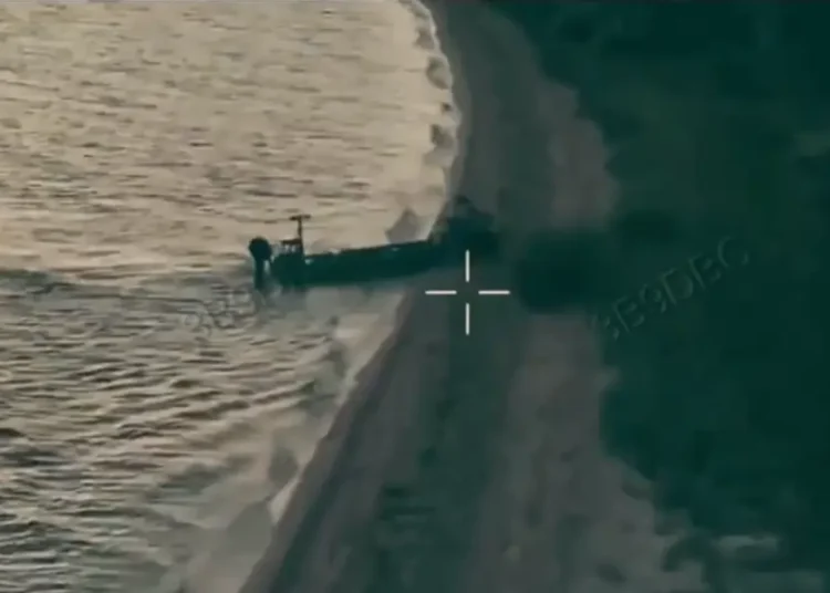 Ukraine launched a first-of-its-kind robotic amphibious assault, deploying a gun-toting robot from a drone boat