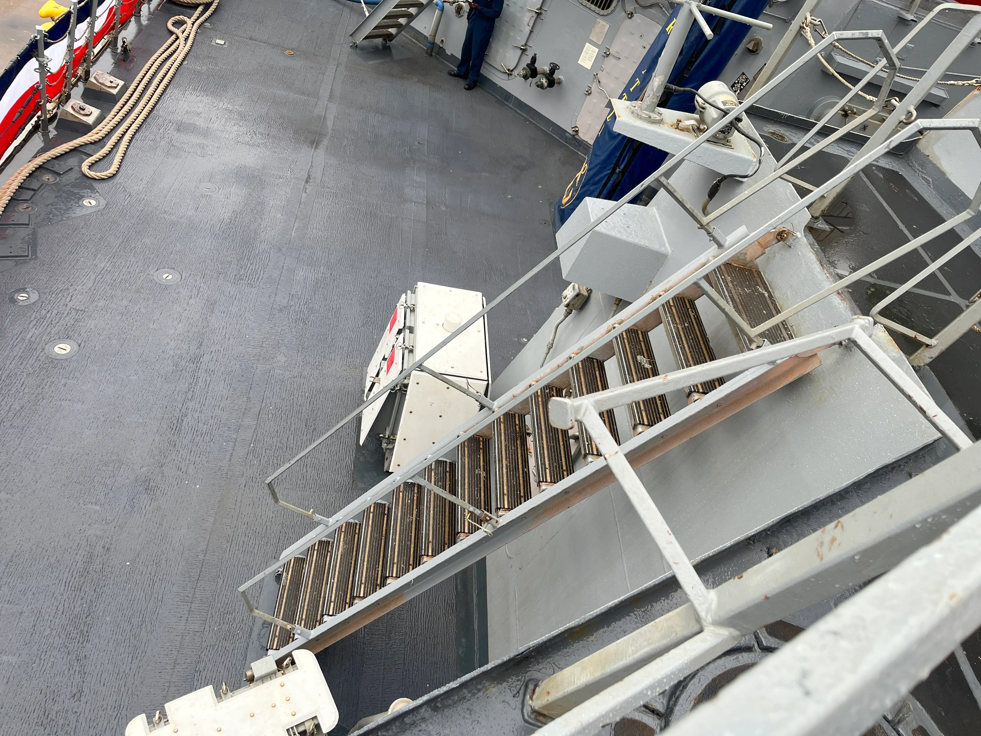 A ladder on the USS Farragut.