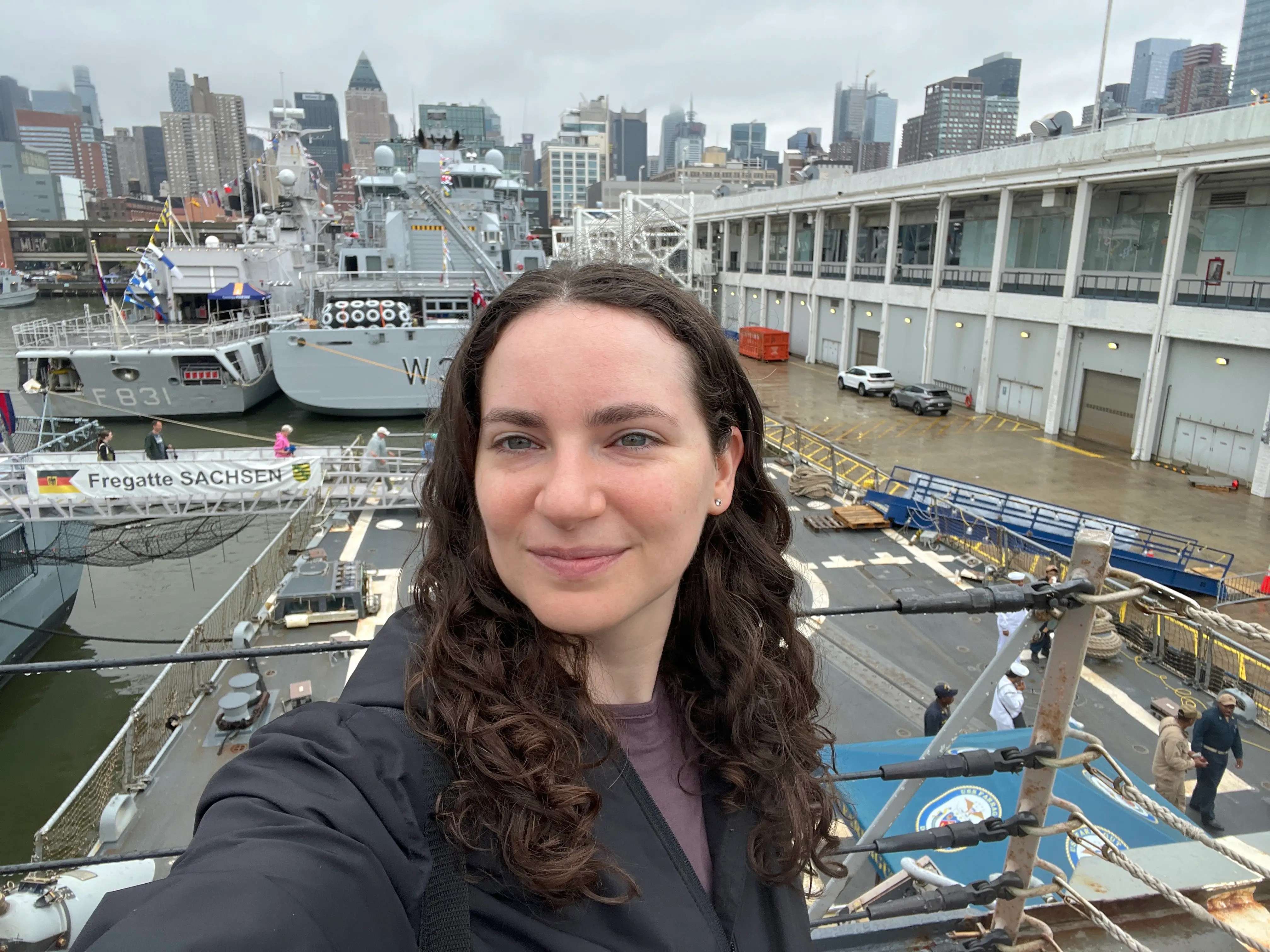 Talia Lakritz on board the USS Farragut.