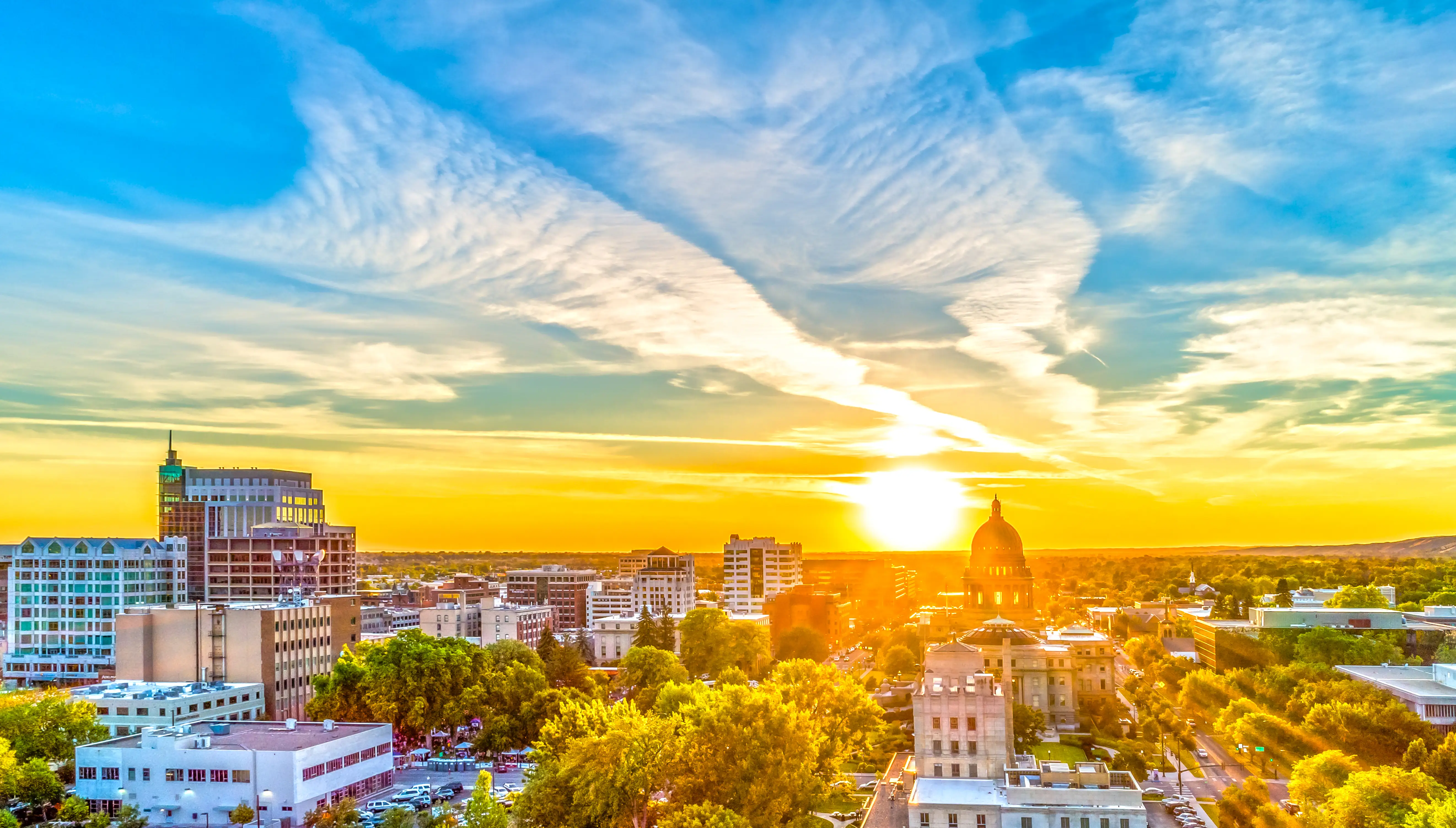 Sunset over Boise, Idaho.