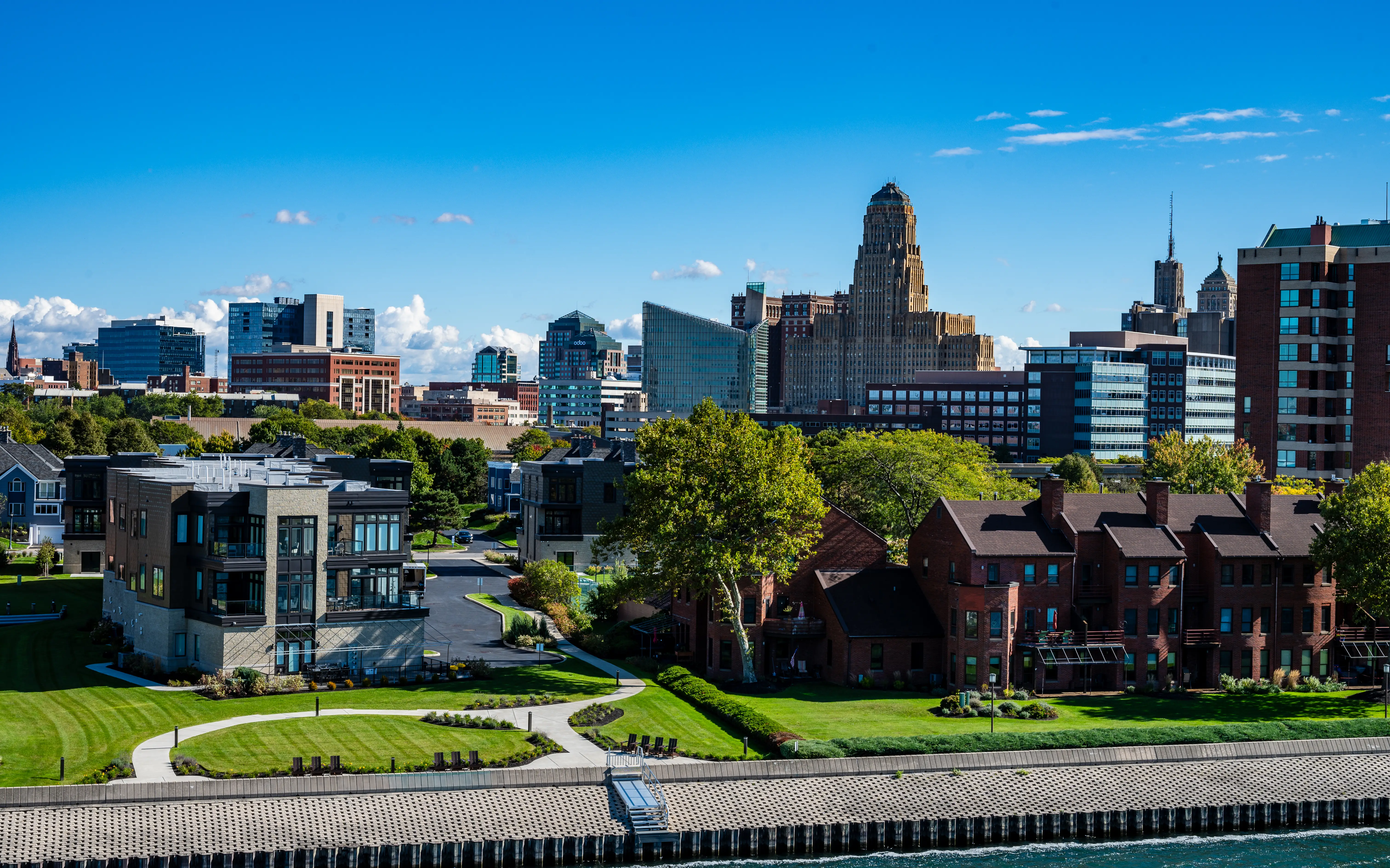 Skyline of Buffalo, New York, in the summertime.