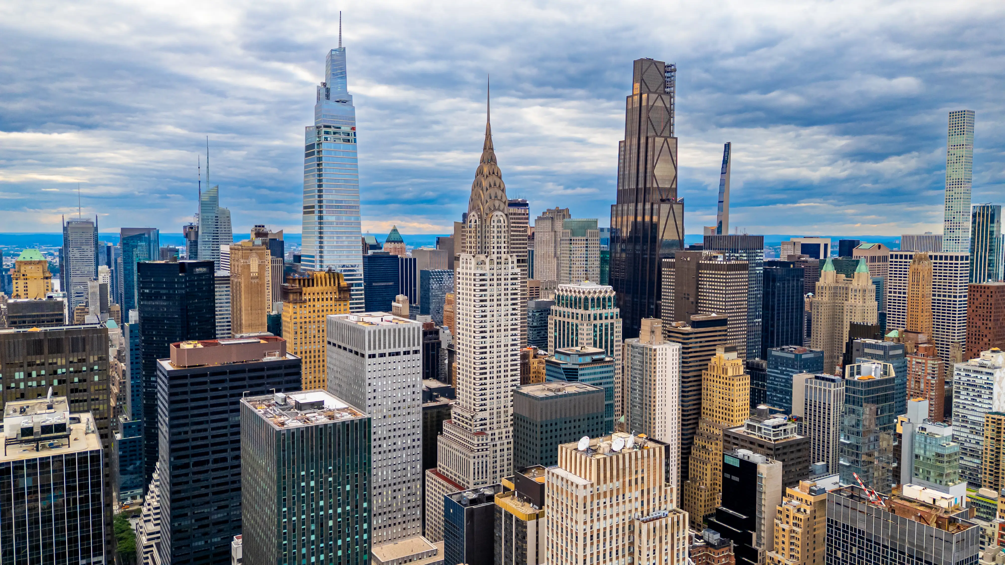 Midtown Manhattan skyline with Chrysler Building.