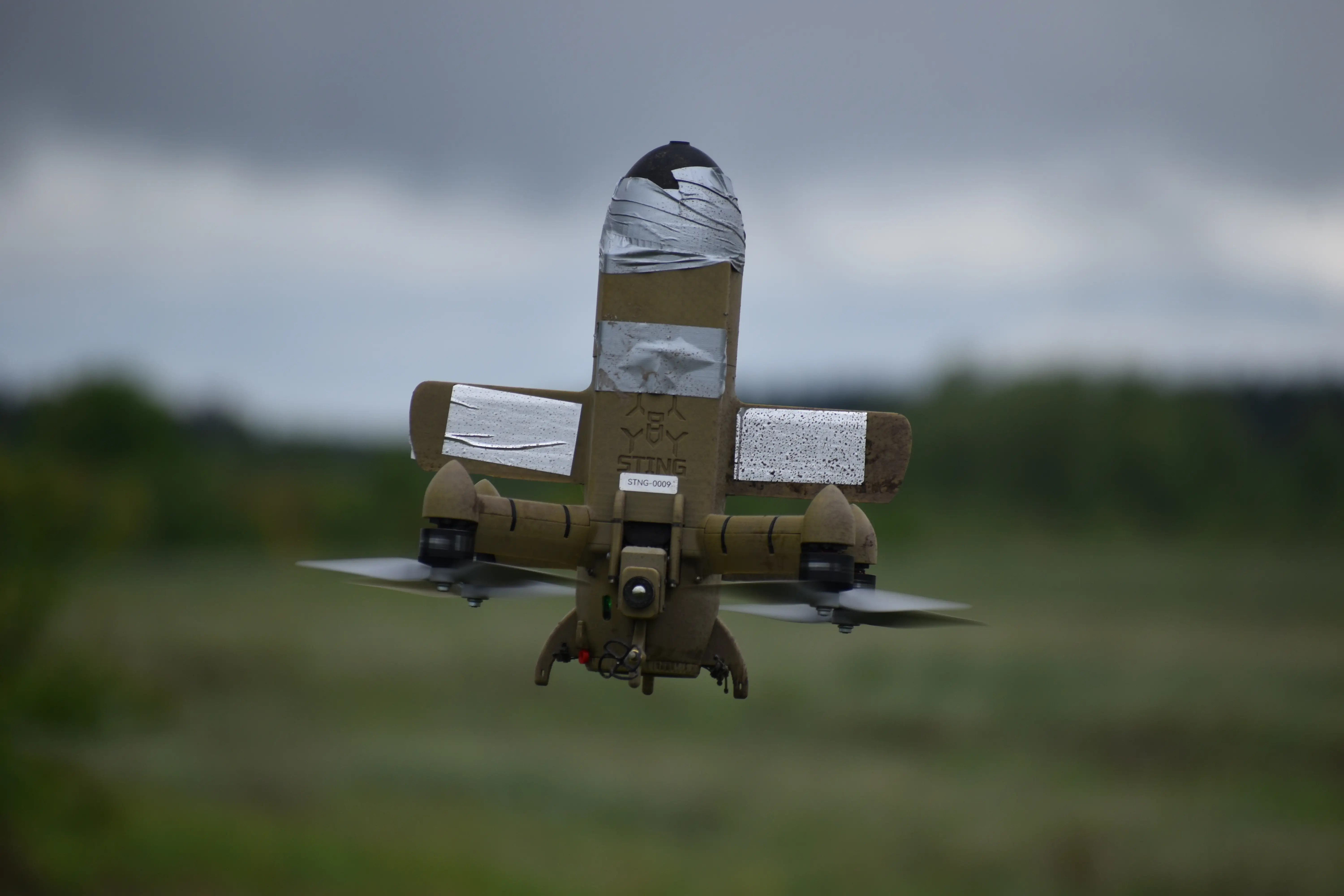 A Ukrainian interceptor drone at an undisclosed location in Ukraine.