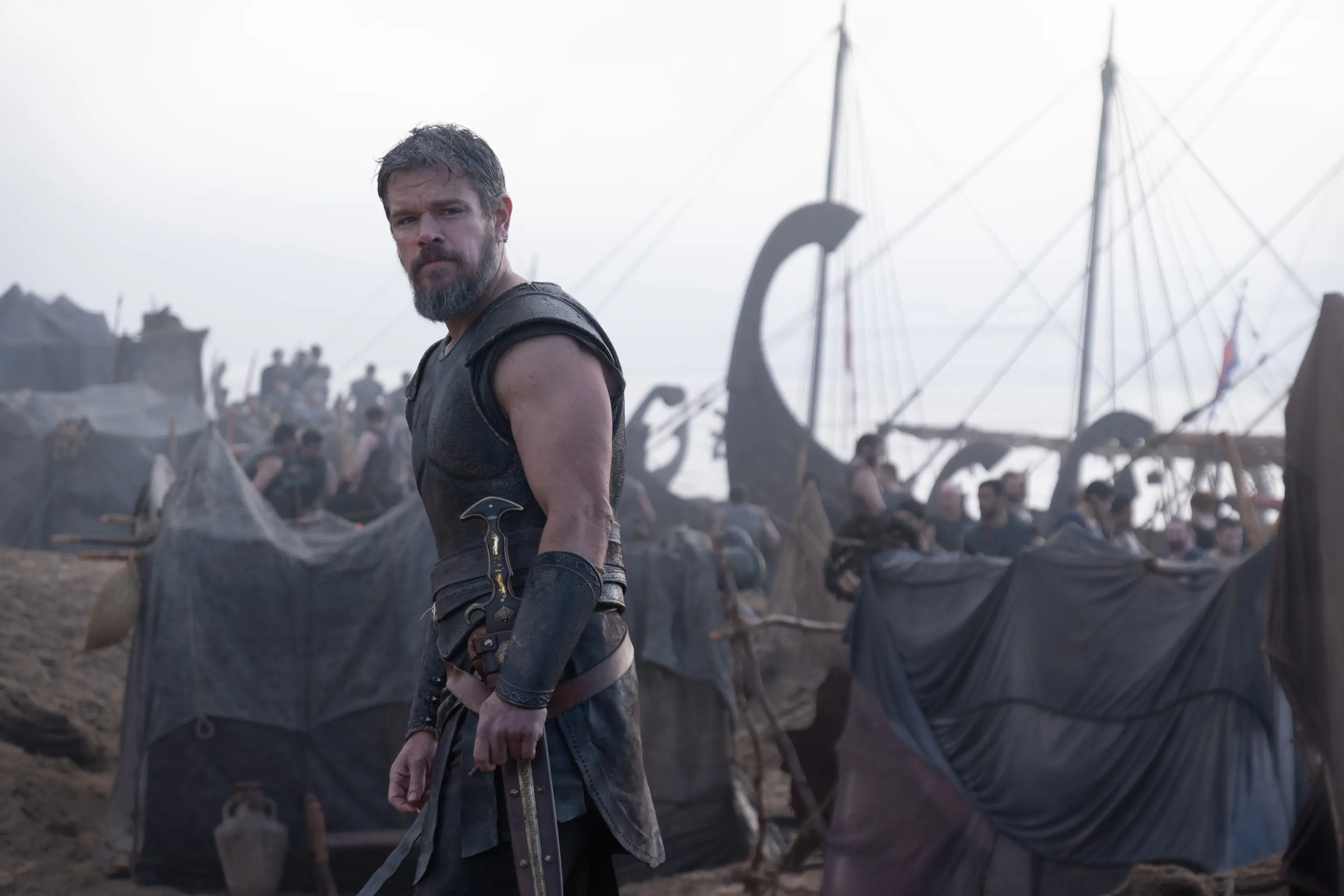 Matt Damon standing in armor